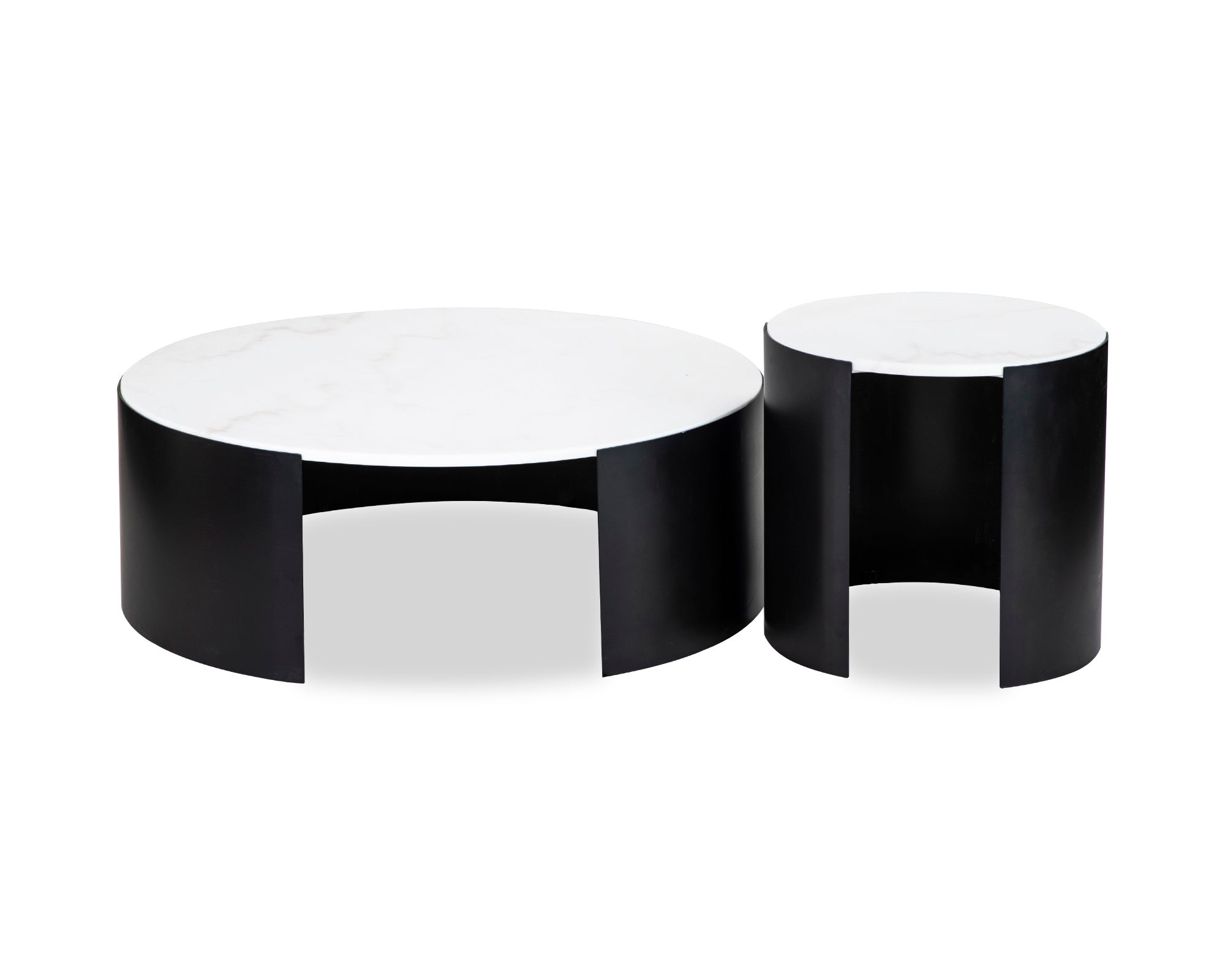 Samba Coffee Table - White Marble/Industrial Brown
