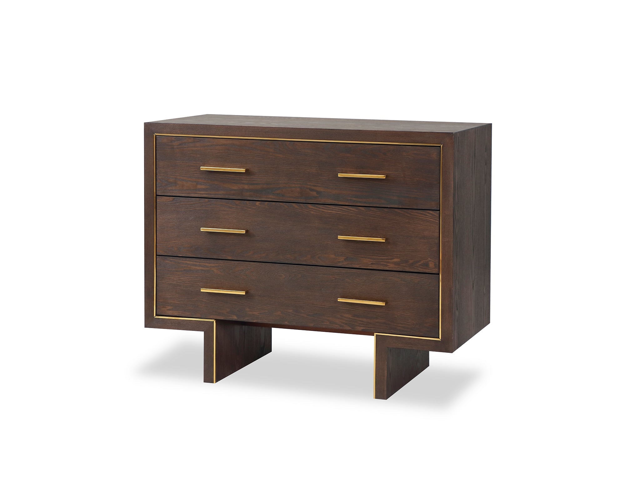 Tigur Chest Of Drawers - Dark Brown/Polished Brass