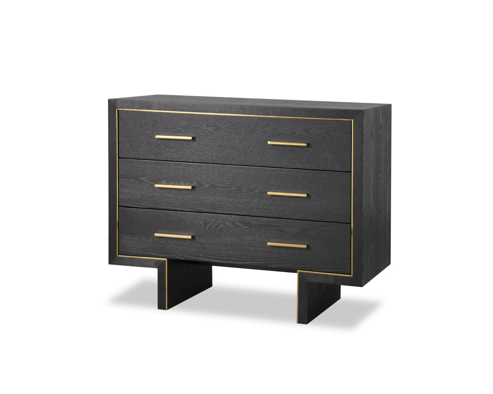 Tigur Chest Of Drawers - Black Ash Veneer/Polished Brass