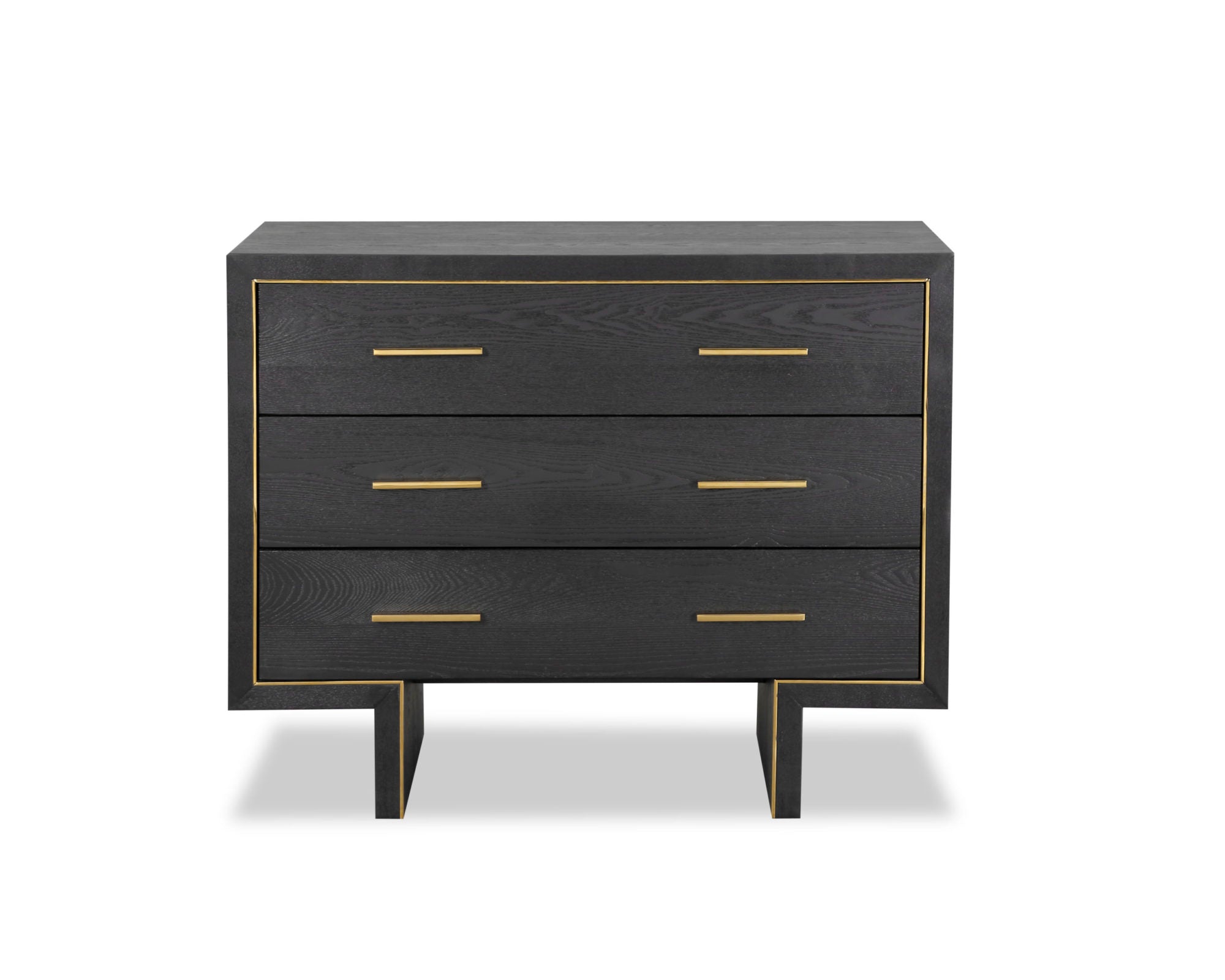 Tigur Chest Of Drawers - Black Ash Veneer/Polished Brass