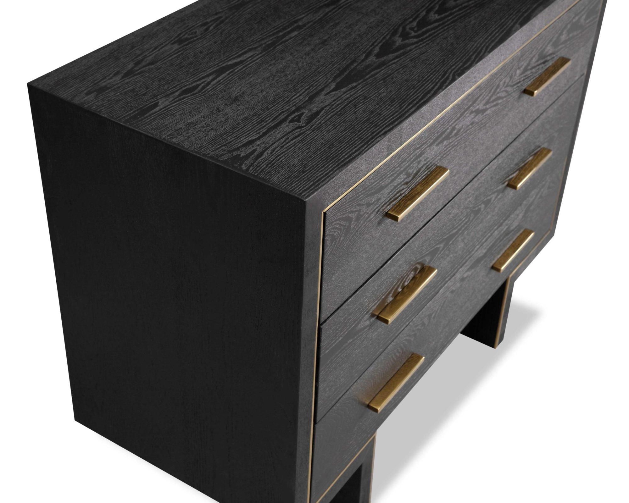 Tigur Chest Of Drawers - Black Ash Veneer/Polished Brass
