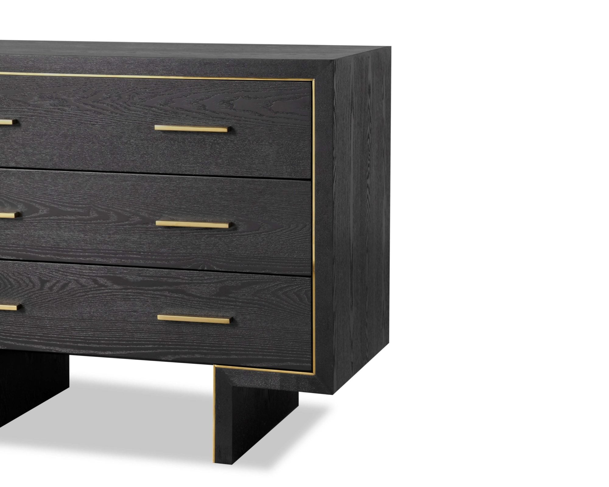 Tigur Chest Of Drawers - Black Ash Veneer/Polished Brass