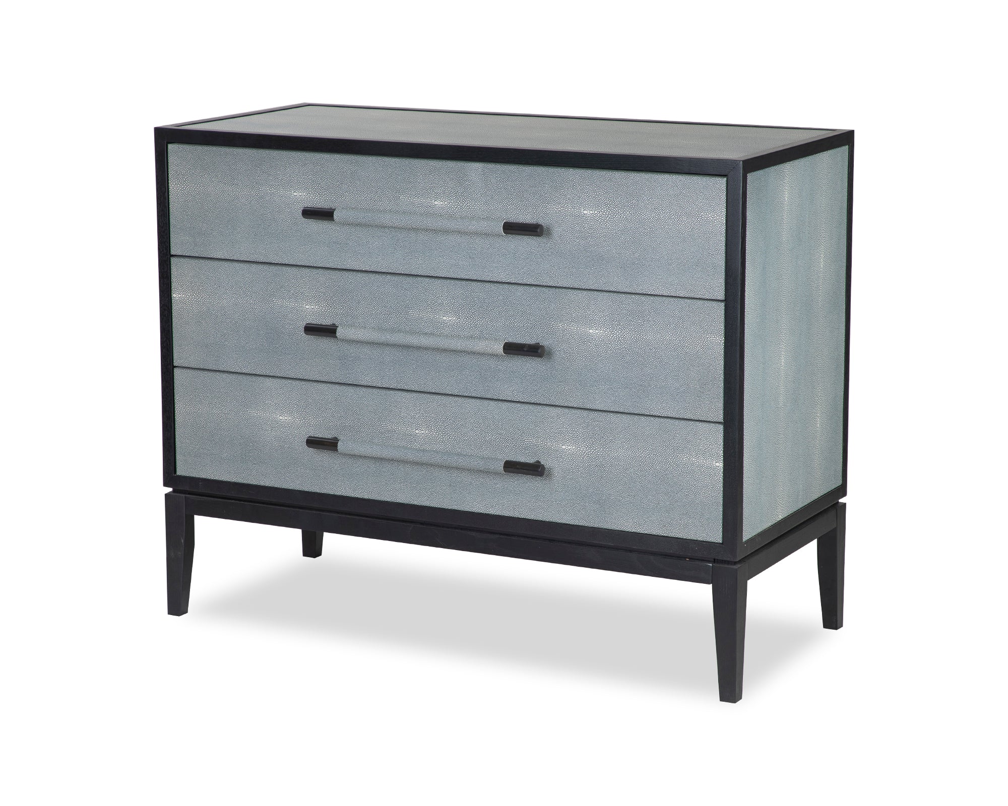 Bologna Chest Of Drawers - Grey Leather Look/Black Ash