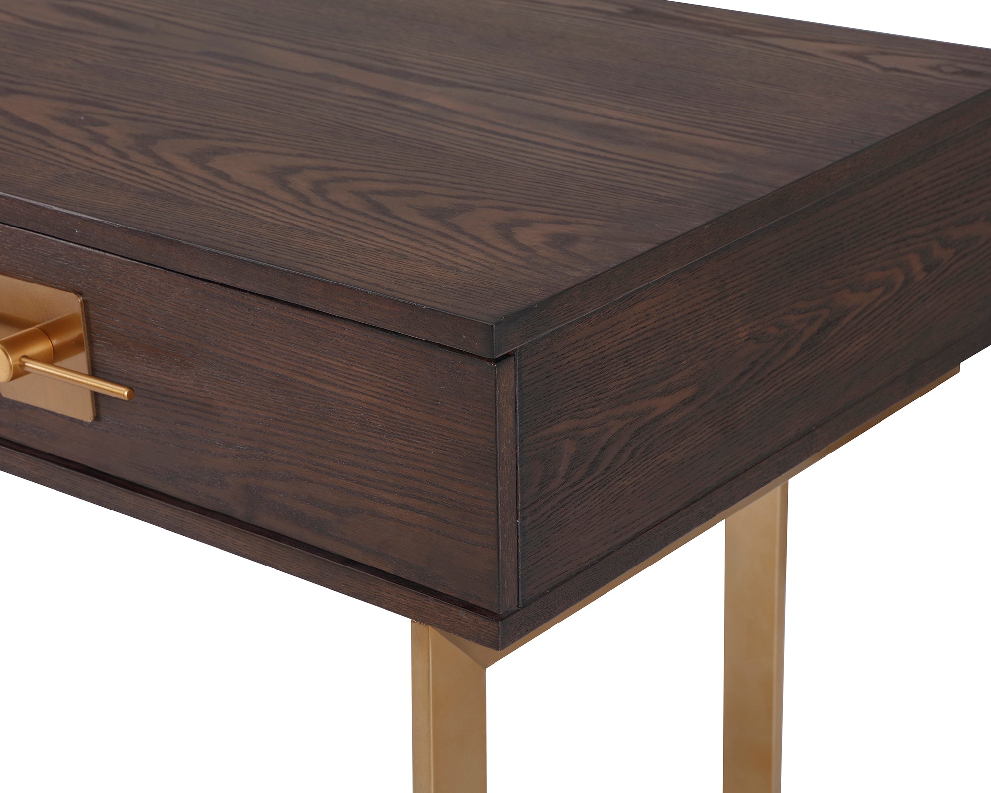 Ophir Desk - Ash Veneer and Brushed Brass