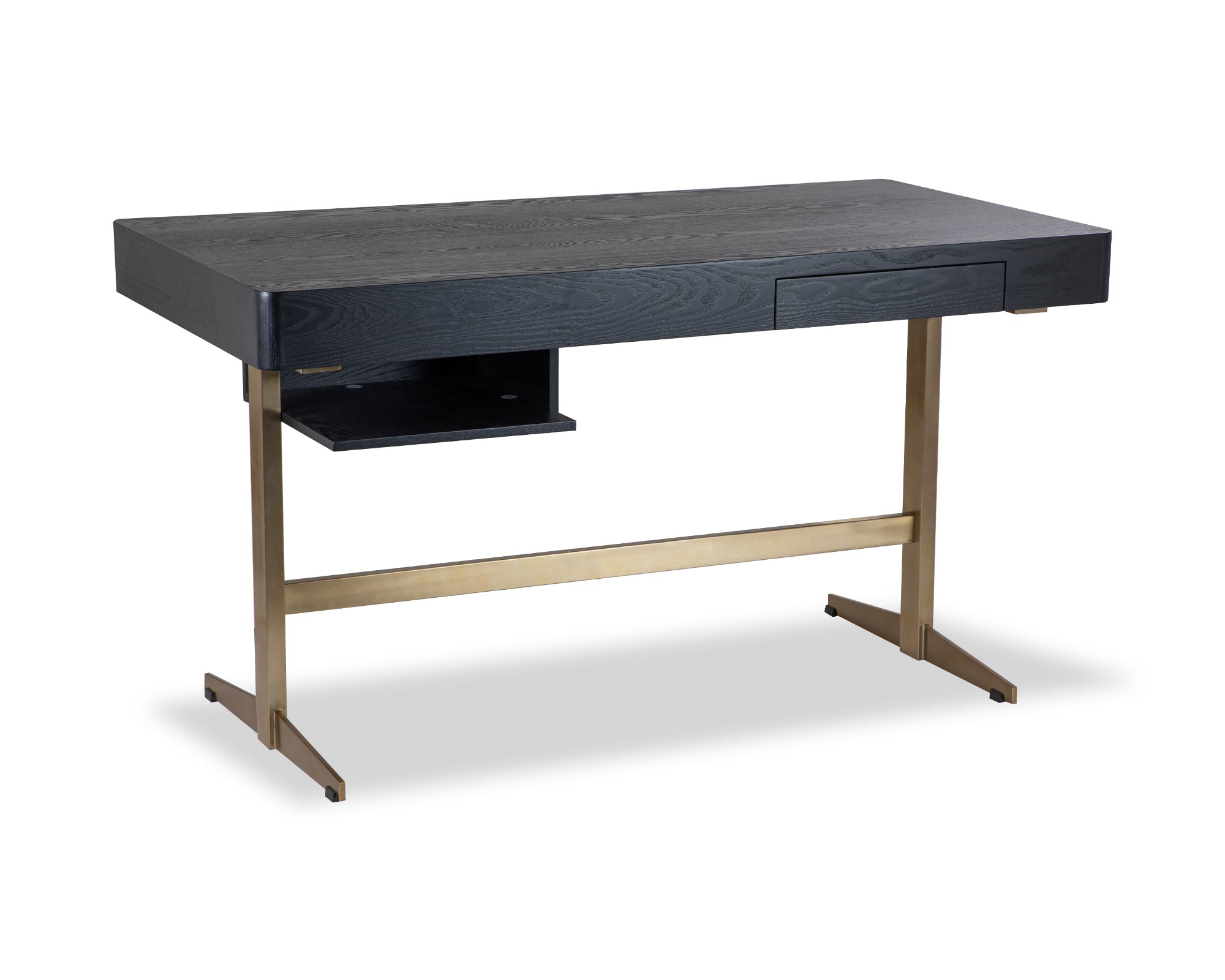 Omega Desk - Black Ash Veneer/Brushed Brass