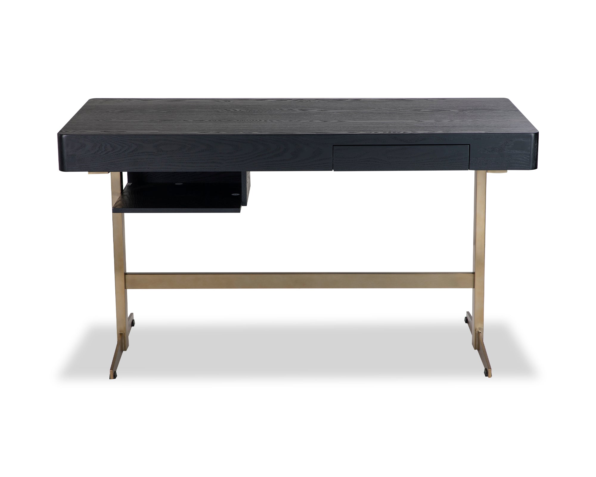 Omega Desk - Black Ash Veneer/Brushed Brass