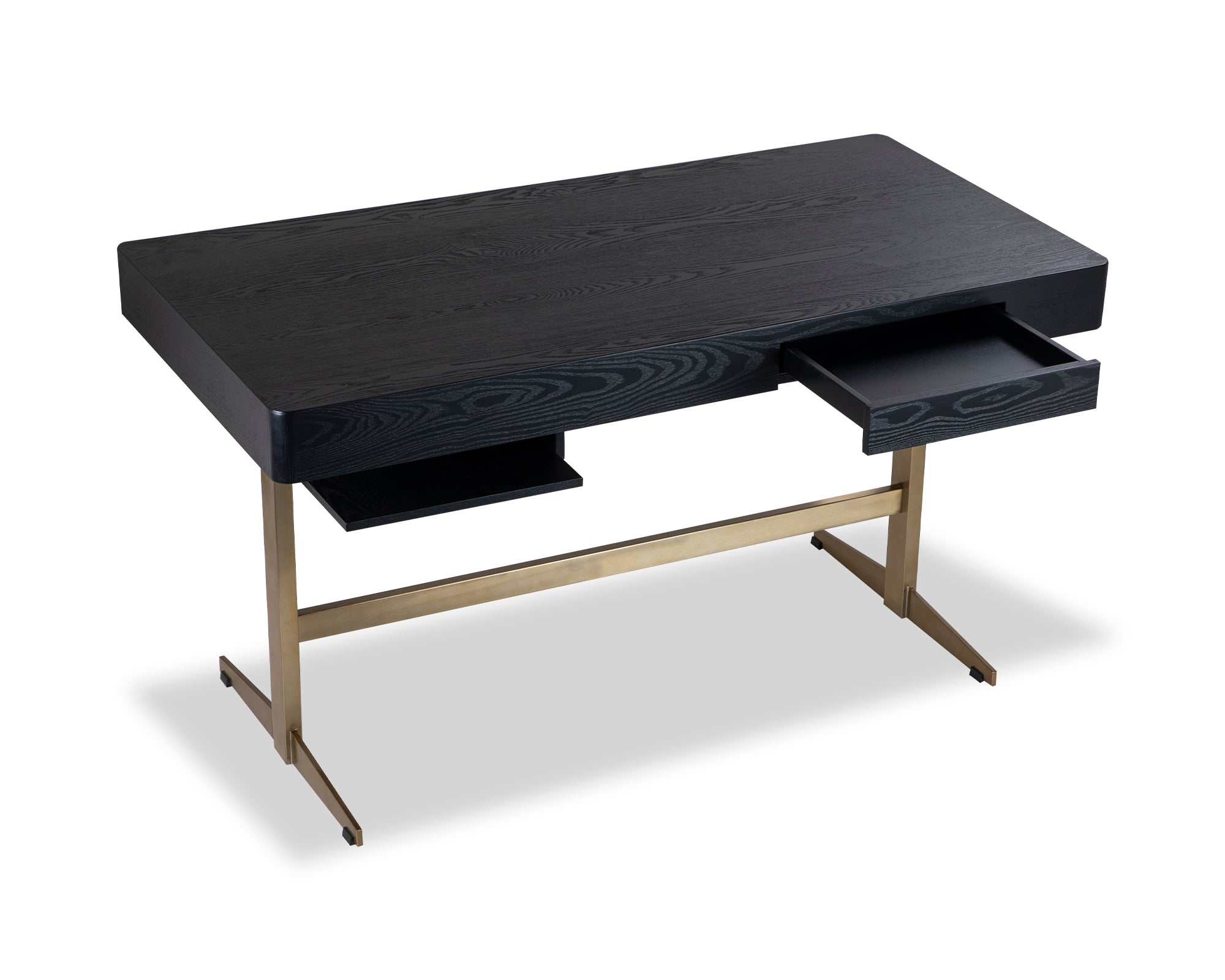 Omega Desk - Black Ash Veneer/Brushed Brass