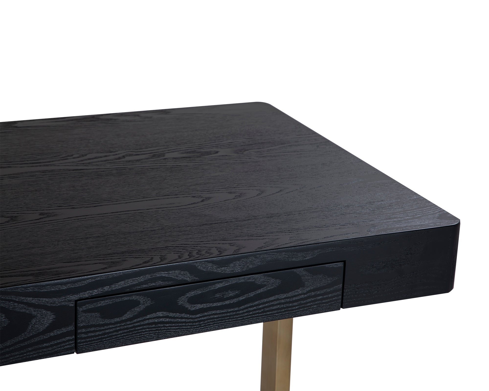 Omega Desk - Black Ash Veneer/Brushed Brass