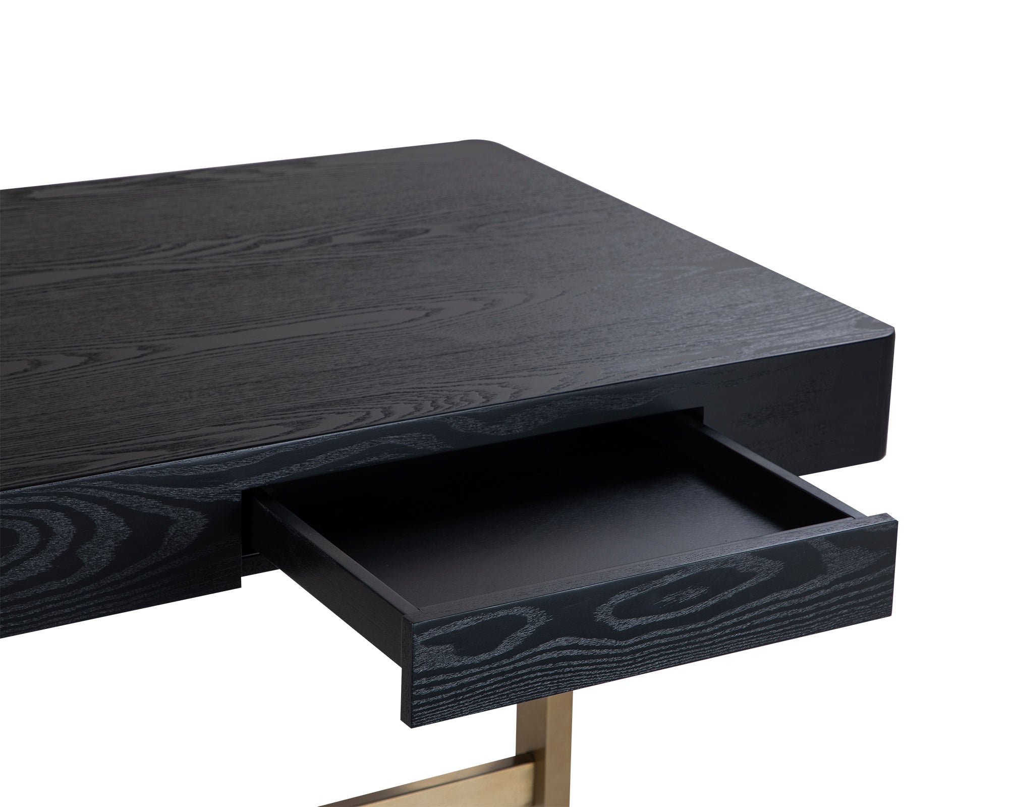 Omega Desk - Black Ash Veneer/Brushed Brass