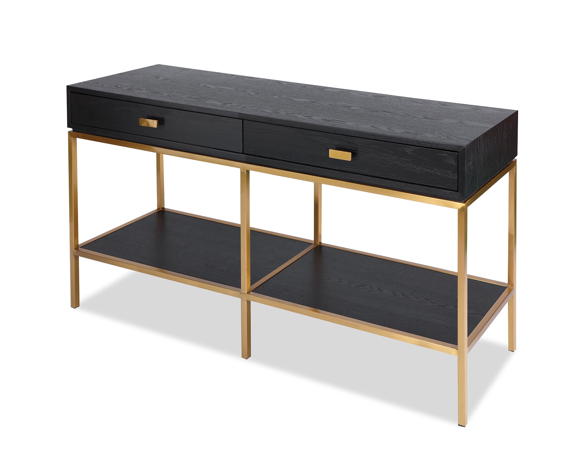 Levi Dressing Table - Black Ash Veneer/Brushed Brass