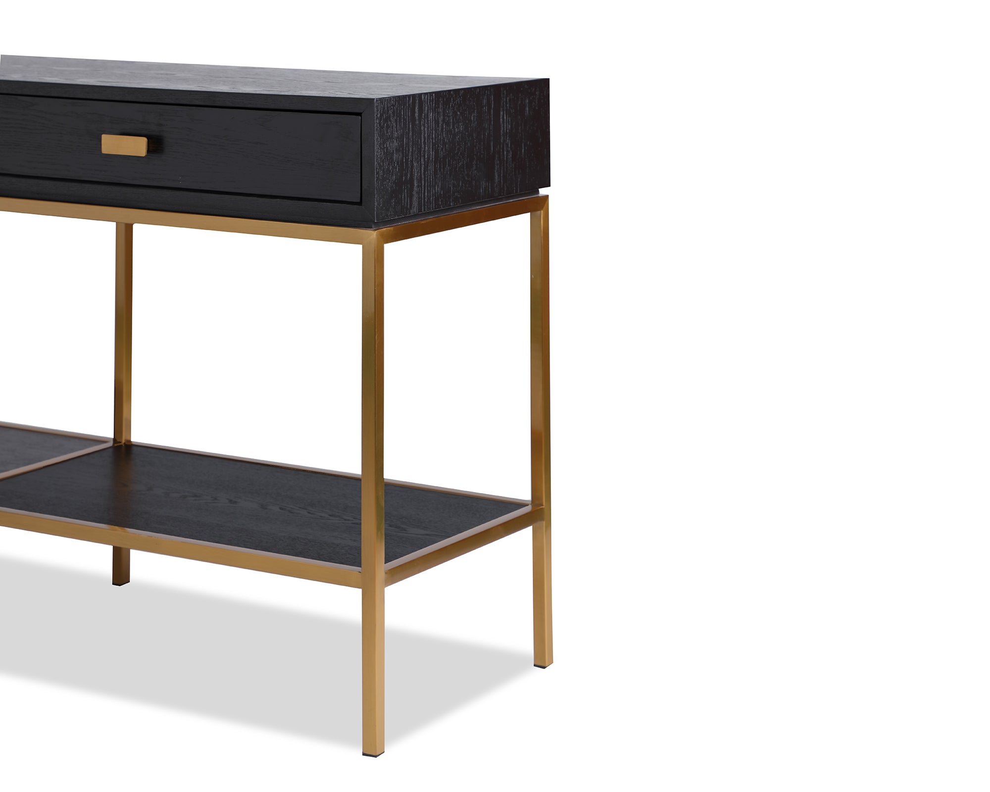 Levi Dressing Table - Black Ash Veneer/Brushed Brass