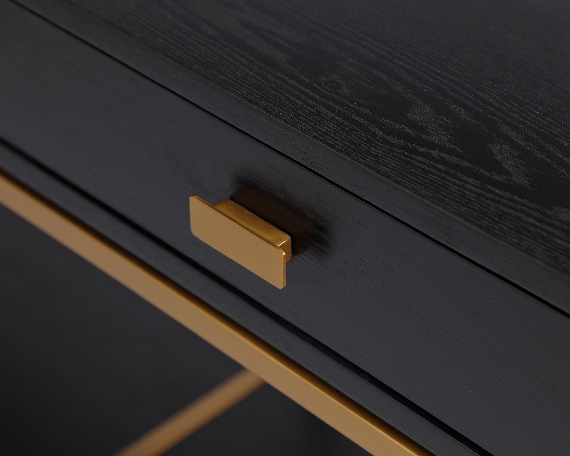 Levi Dressing Table - Black Ash Veneer/Brushed Brass