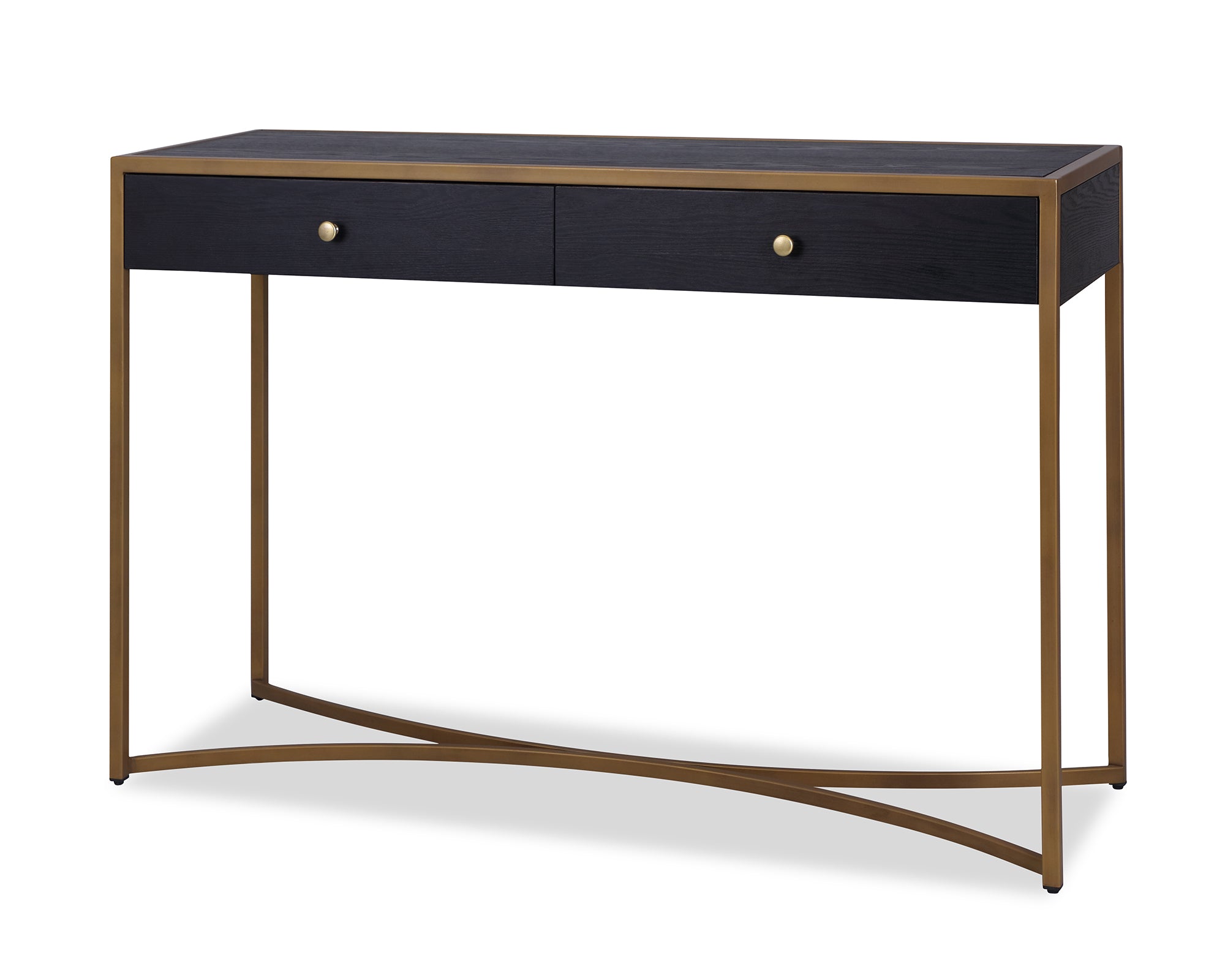 Rivoli Dressing Table - Black Ash Veneer/Brass Painted