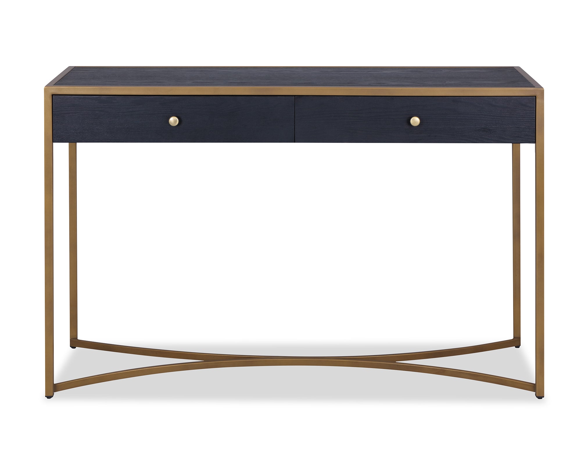 Rivoli Dressing Table - Black Ash Veneer/Brass Painted