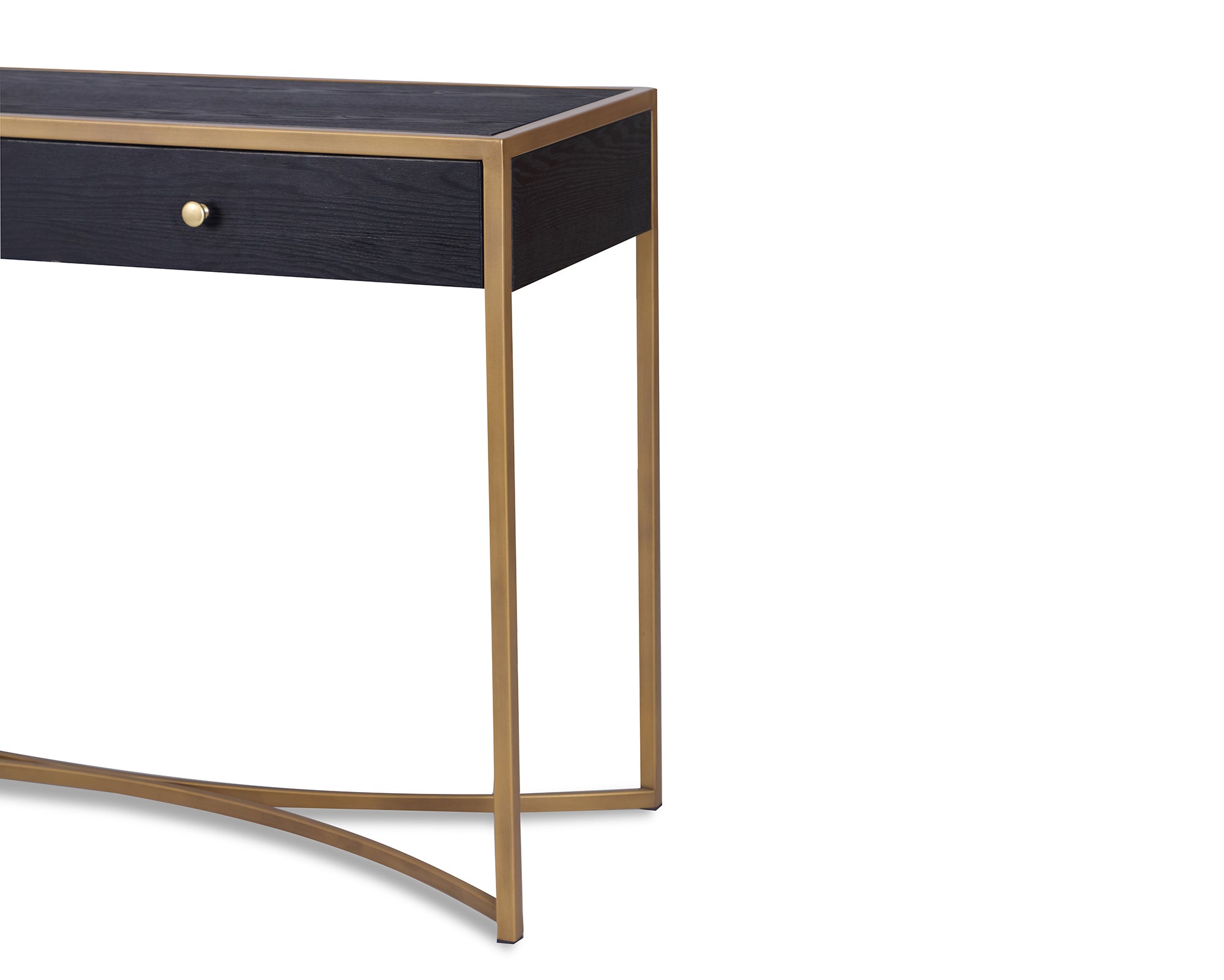 Rivoli Dressing Table - Black Ash Veneer/Brass Painted