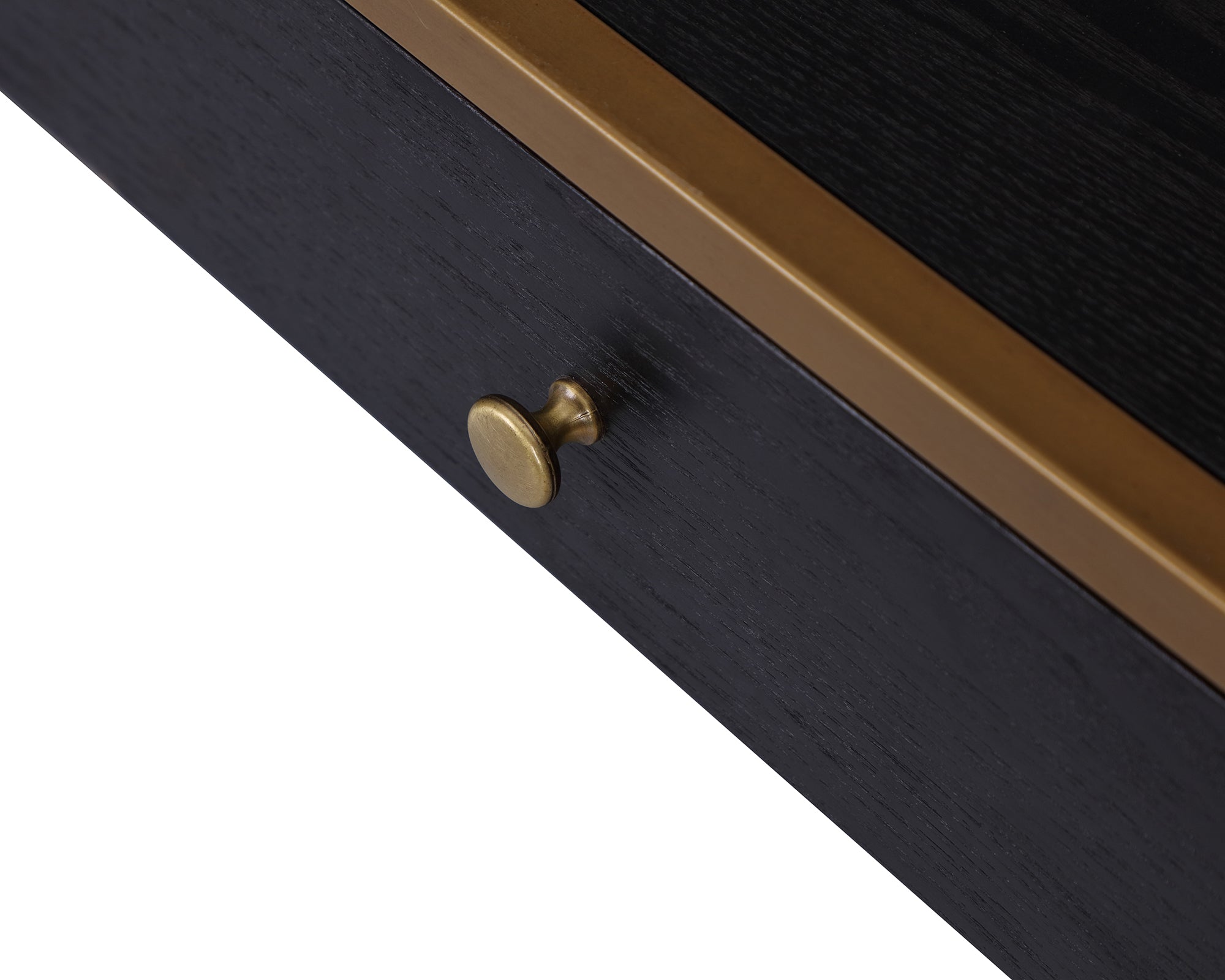 Rivoli Dressing Table - Black Ash Veneer/Brass Painted