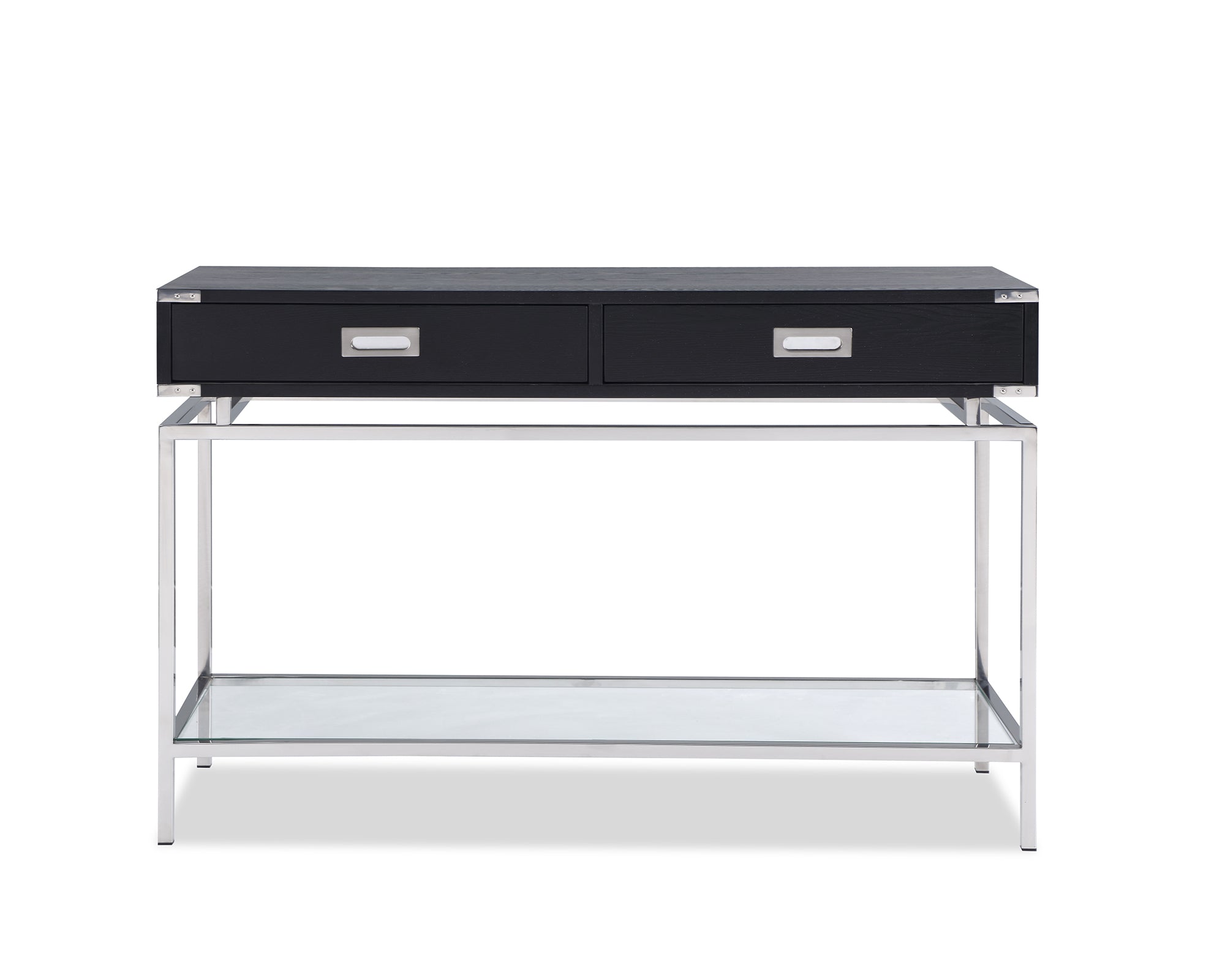Genoa Dressing Table - Black Ash Veneer, Stainless Steel