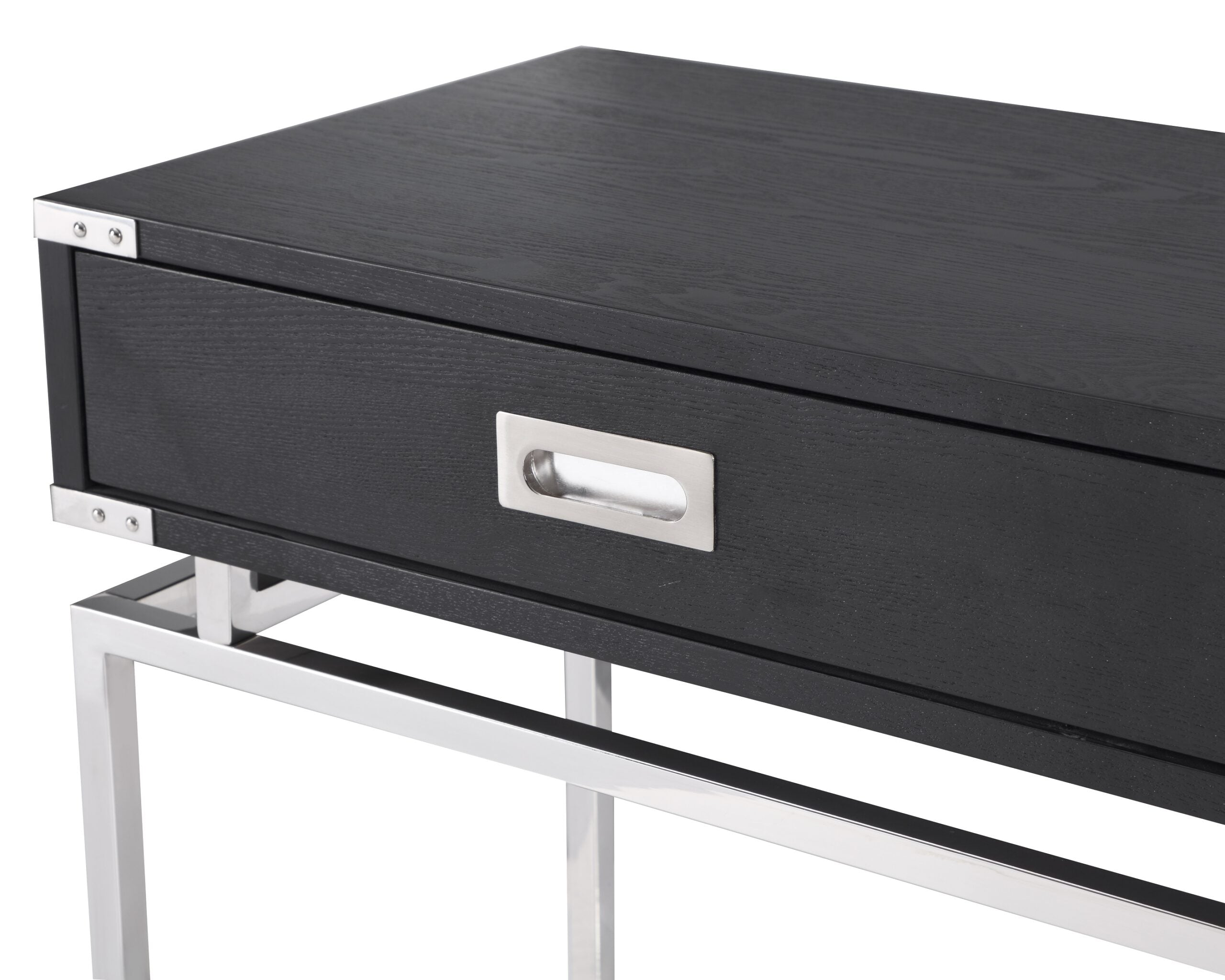 Genoa Dressing Table - Black Ash Veneer, Stainless Steel