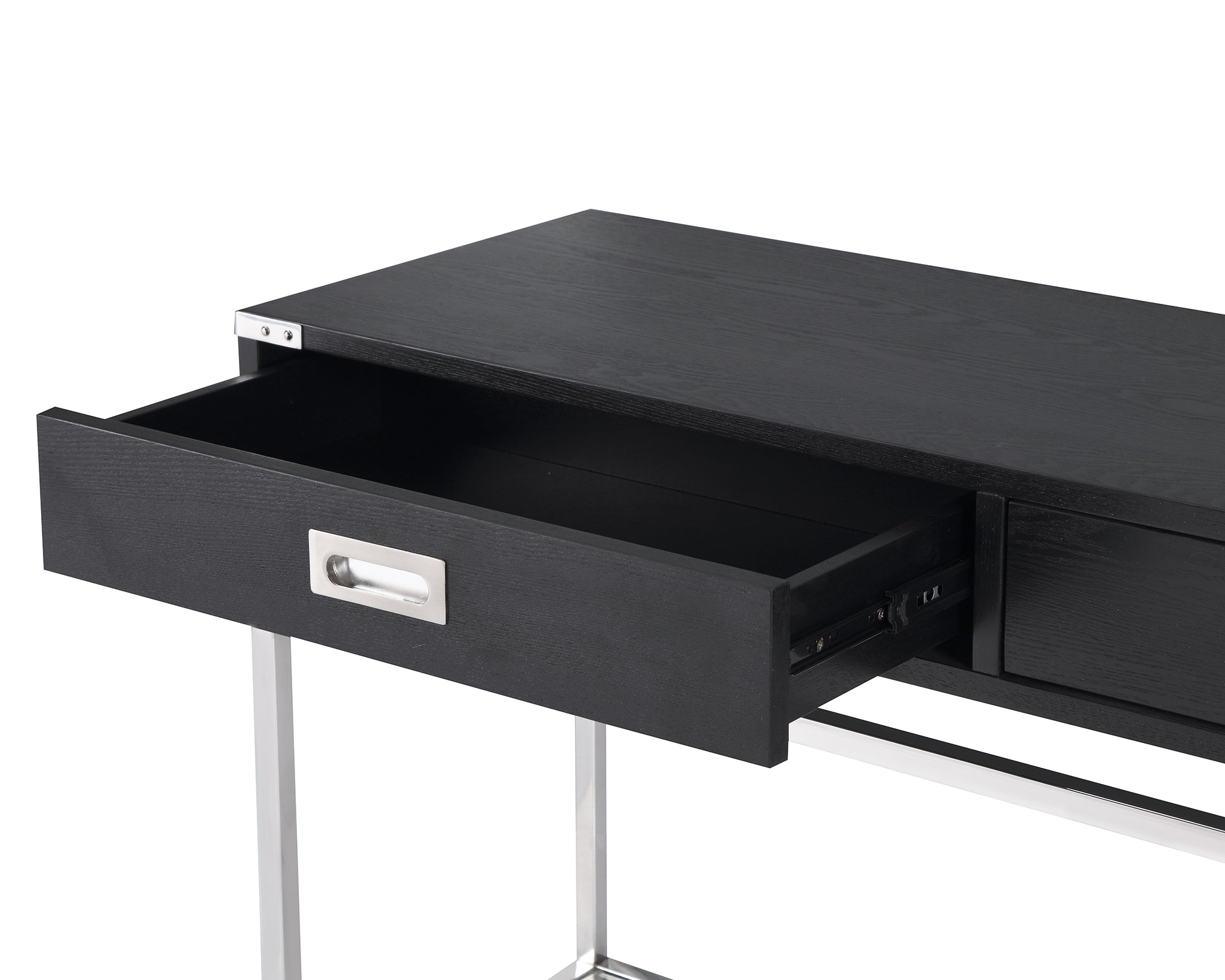 Genoa Dressing Table - Black Ash Veneer, Stainless Steel