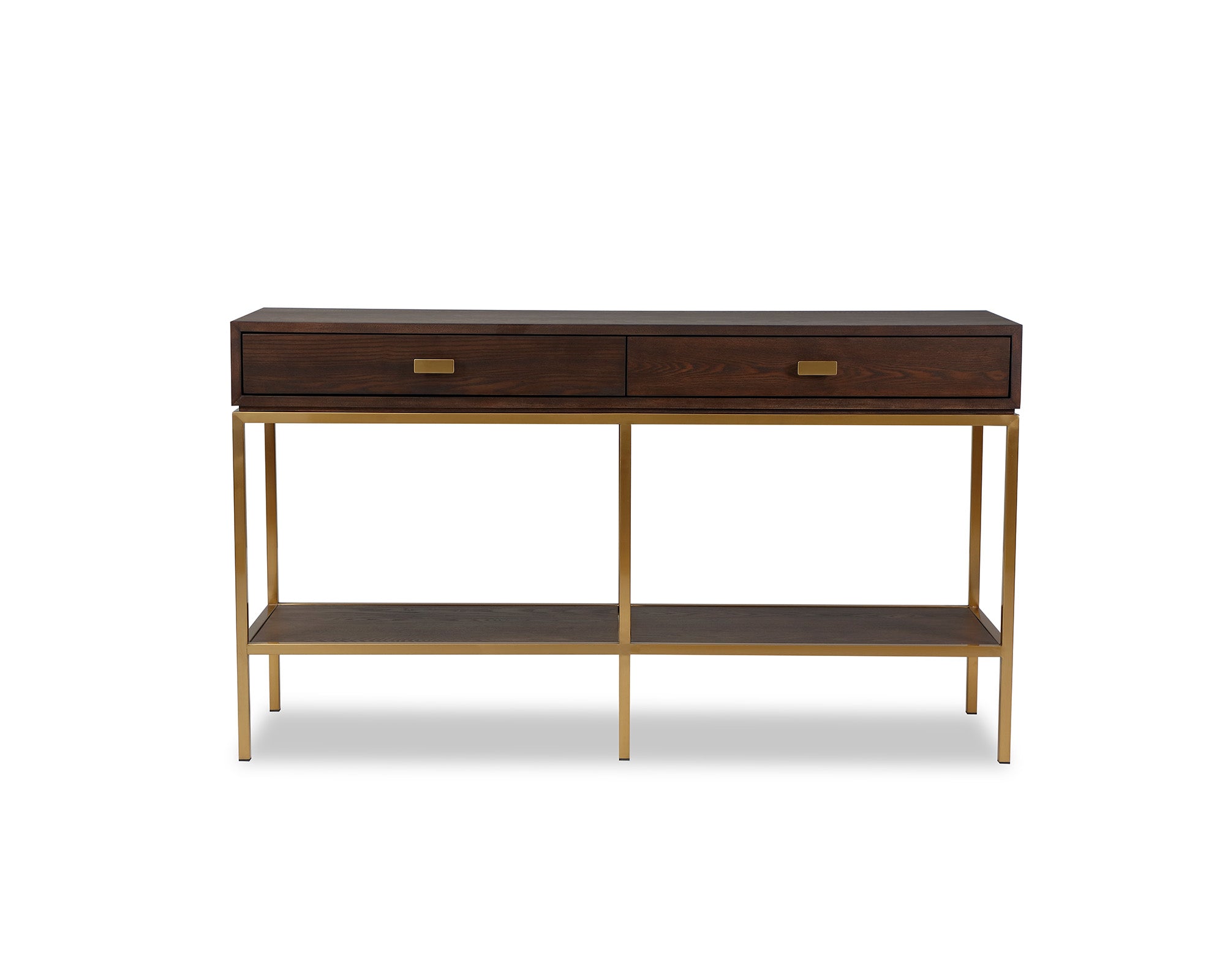 Levi Dressing Table - Dark Brown/Brass