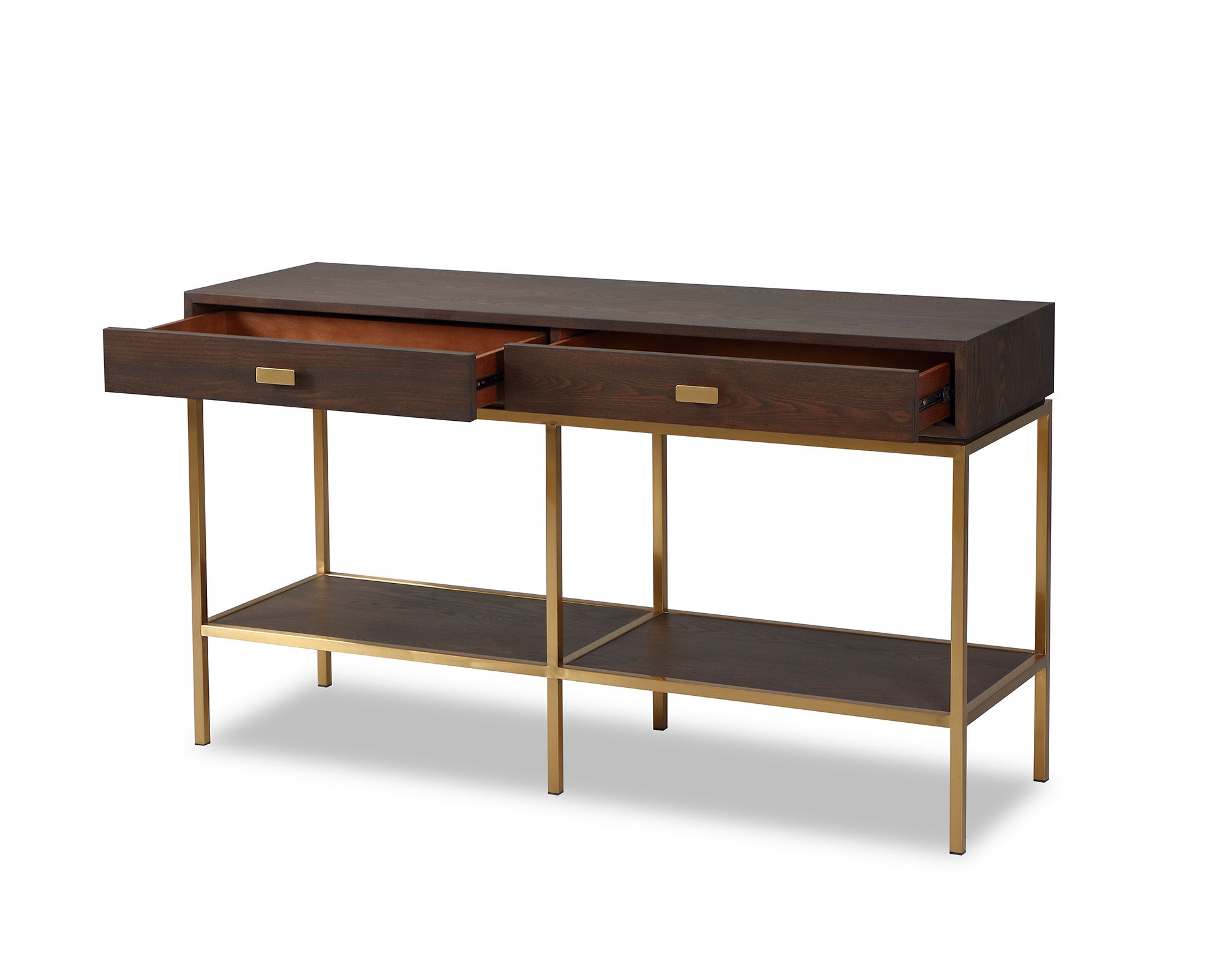 Levi Dressing Table - Dark Brown/Brass