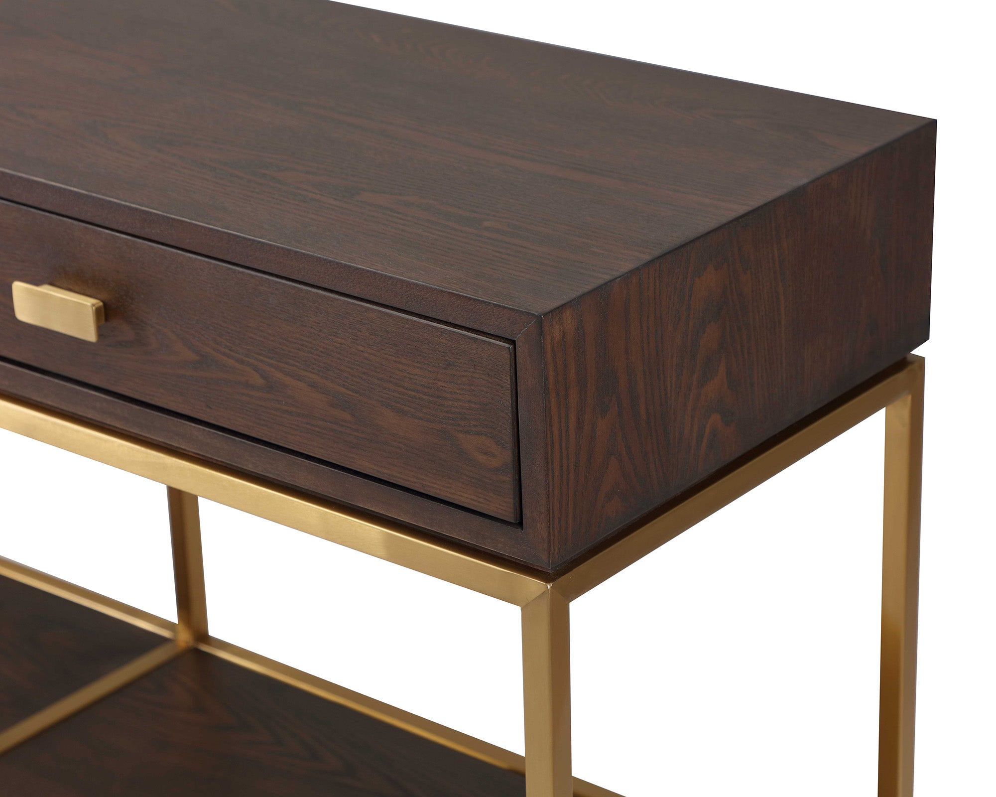 Levi Dressing Table - Dark Brown/Brass
