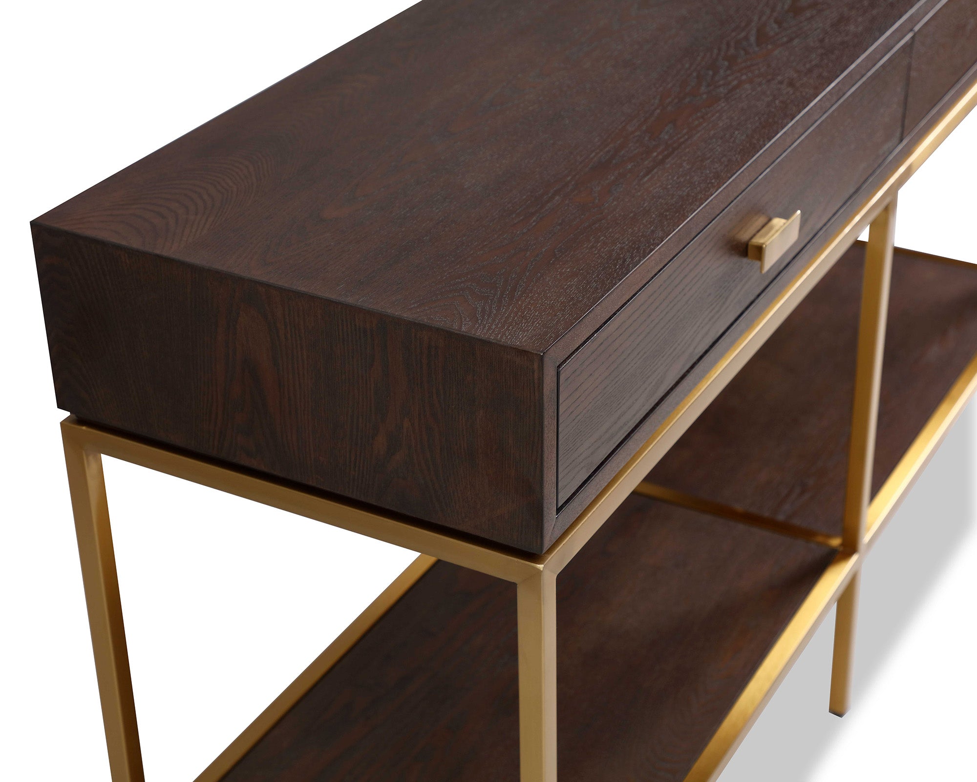 Levi Dressing Table - Dark Brown/Brass
