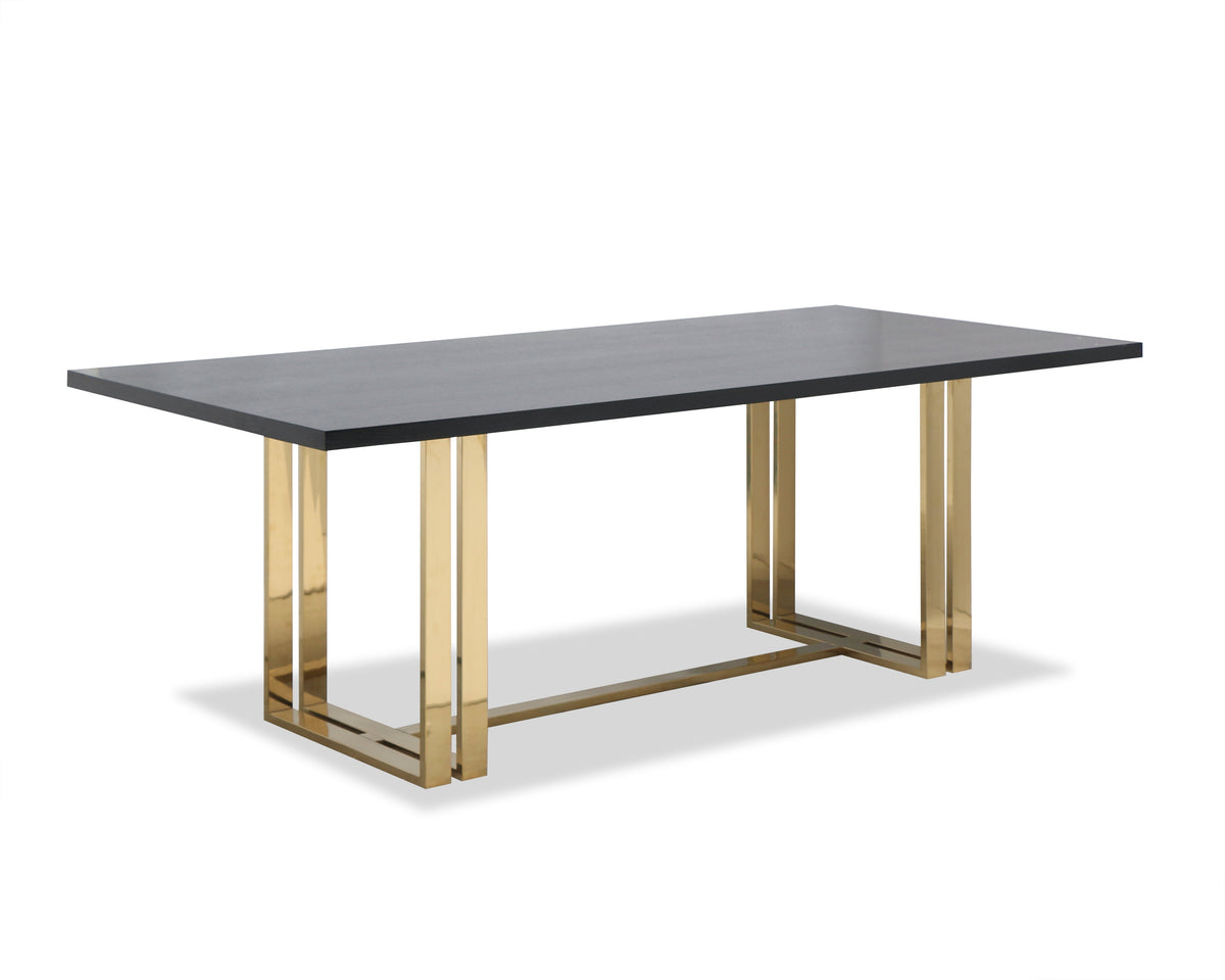 Lennox Dining Table - Black Ash Veneer/Polished Brass