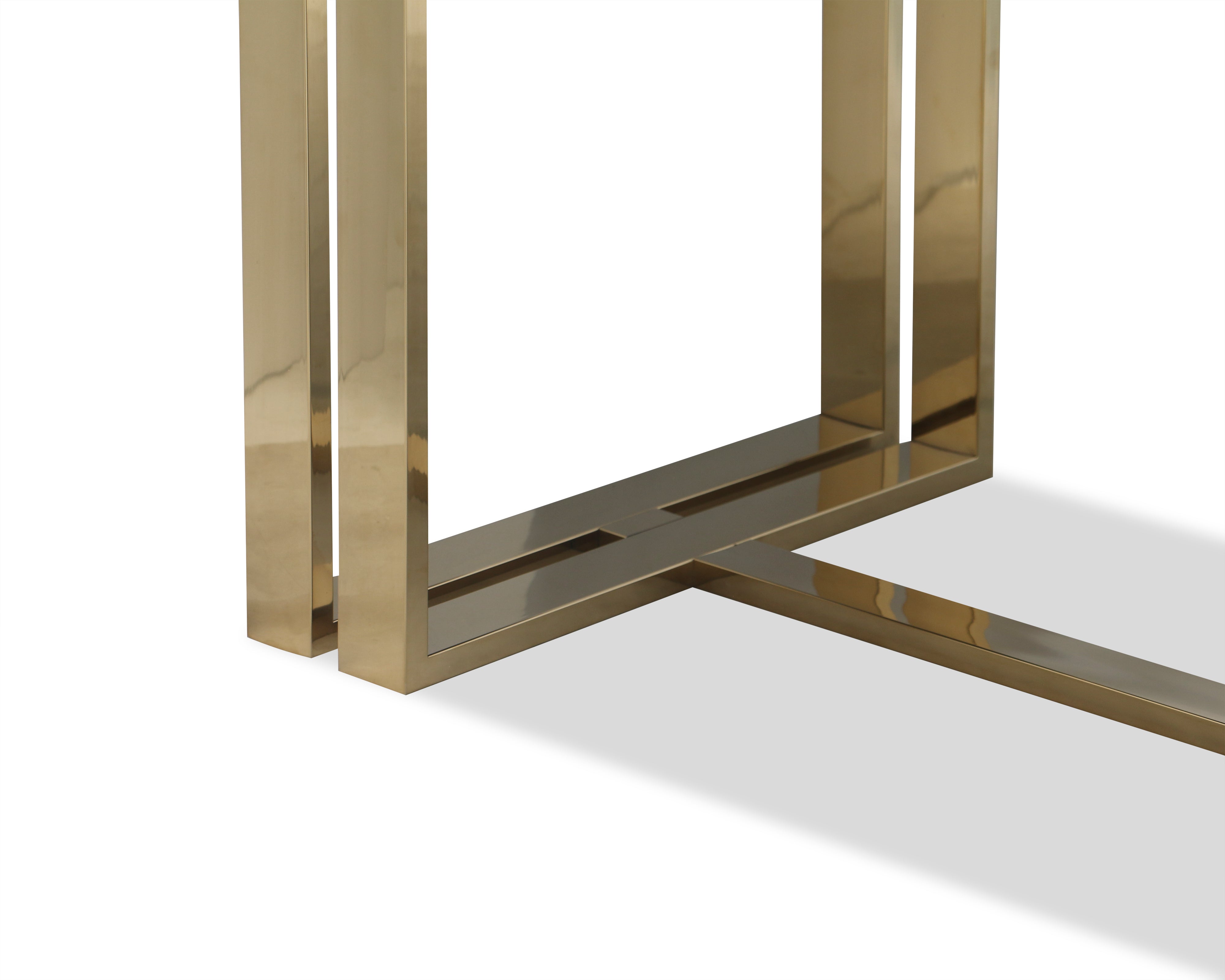 Lennox Dining Table - Black Ash Veneer/Polished Brass