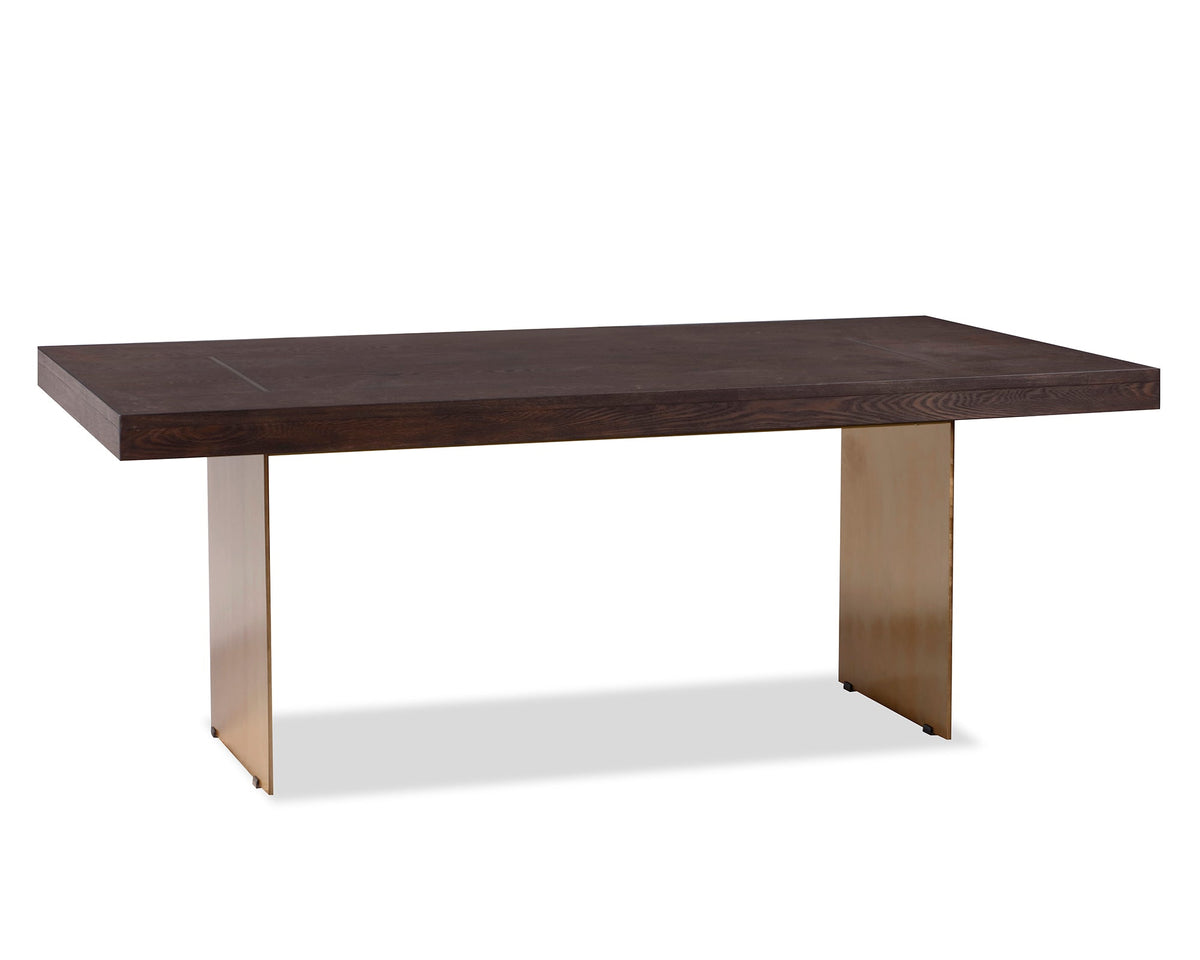 Unma Dining Table - Dark Brown Ash/Dark Brass