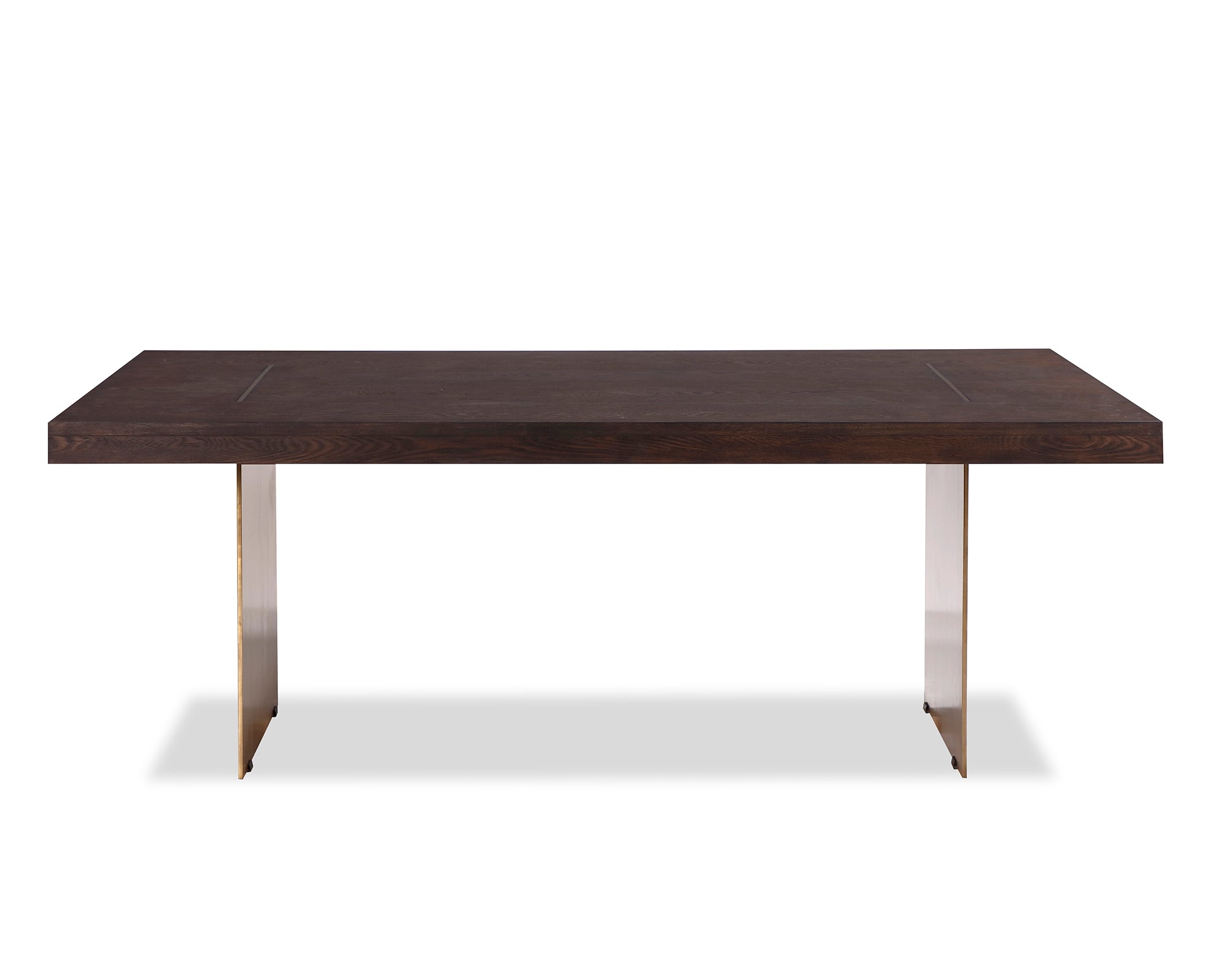 Unma Dining Table - Dark Brown Ash/Dark Brass