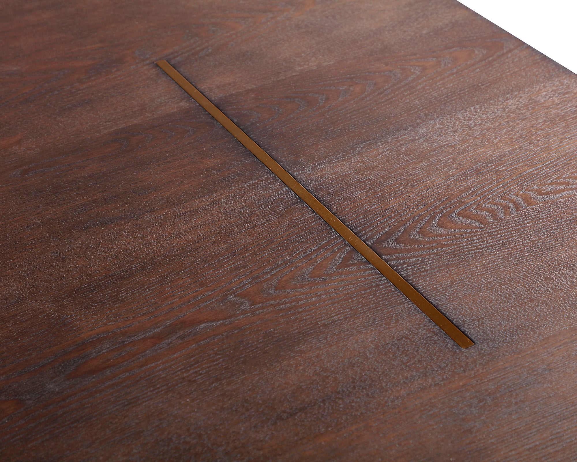 Unma Dining Table - Dark Brown Ash/Dark Brass