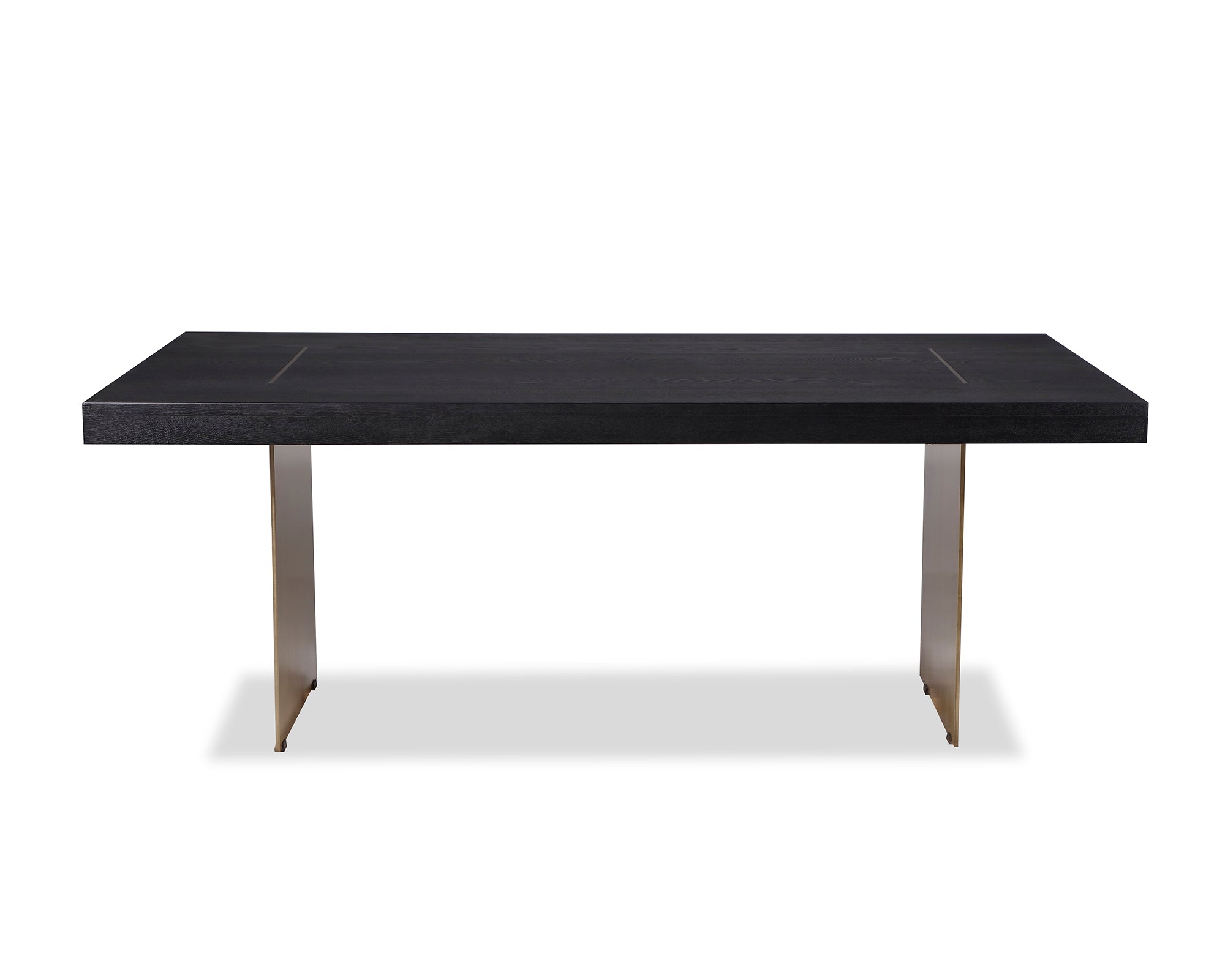 Unma Dining Table - Black Ash Veneer/Brushed Brass