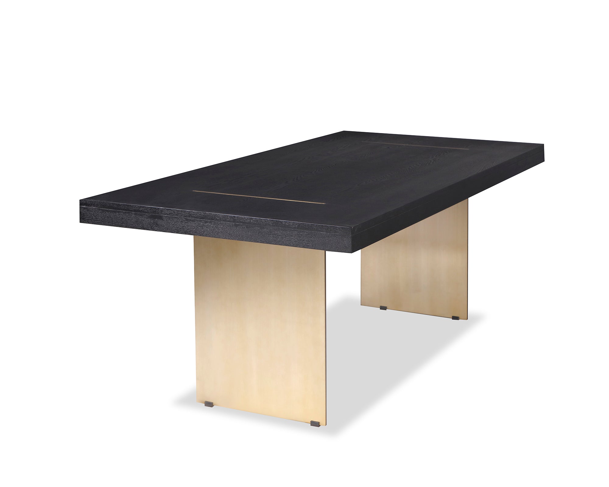 Unma Dining Table - Black Ash Veneer/Brushed Brass