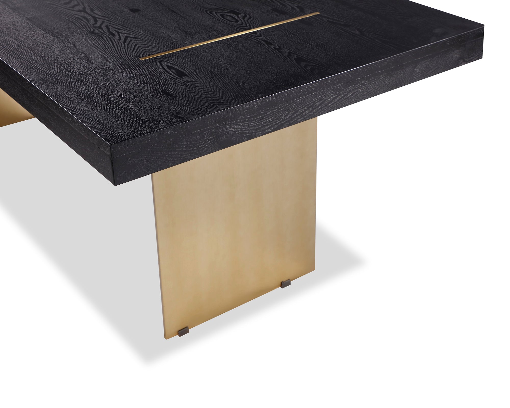 Unma Dining Table - Black Ash Veneer/Brushed Brass