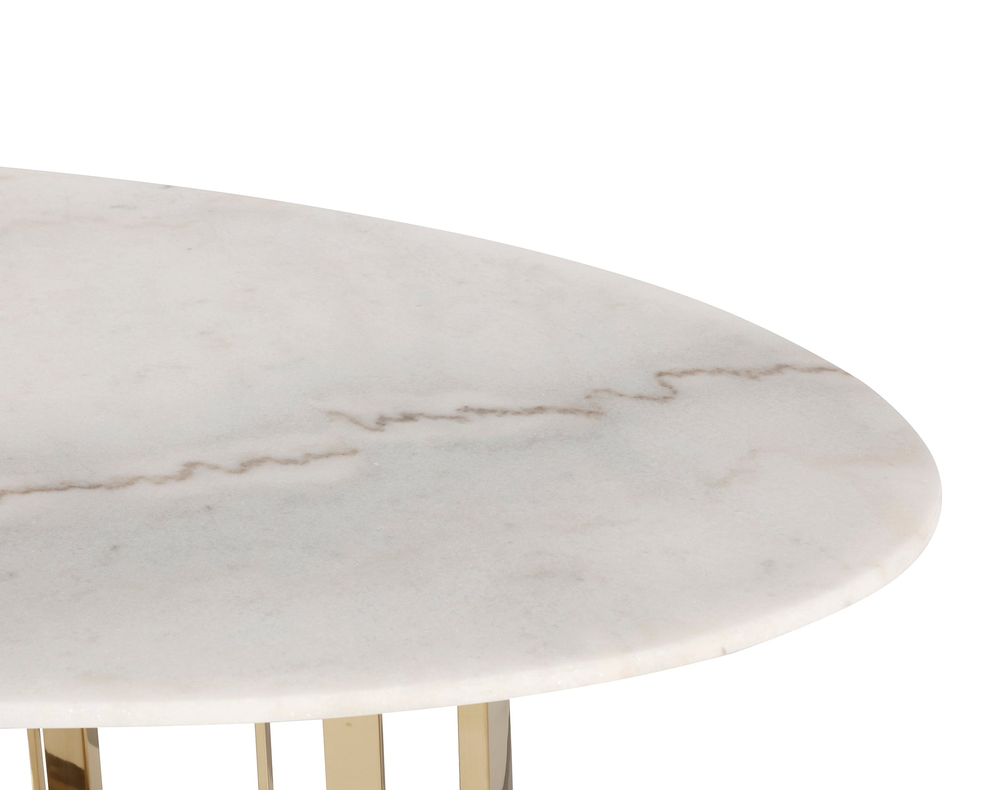 Fenty Dining Table - White Marble/Brushed Brass