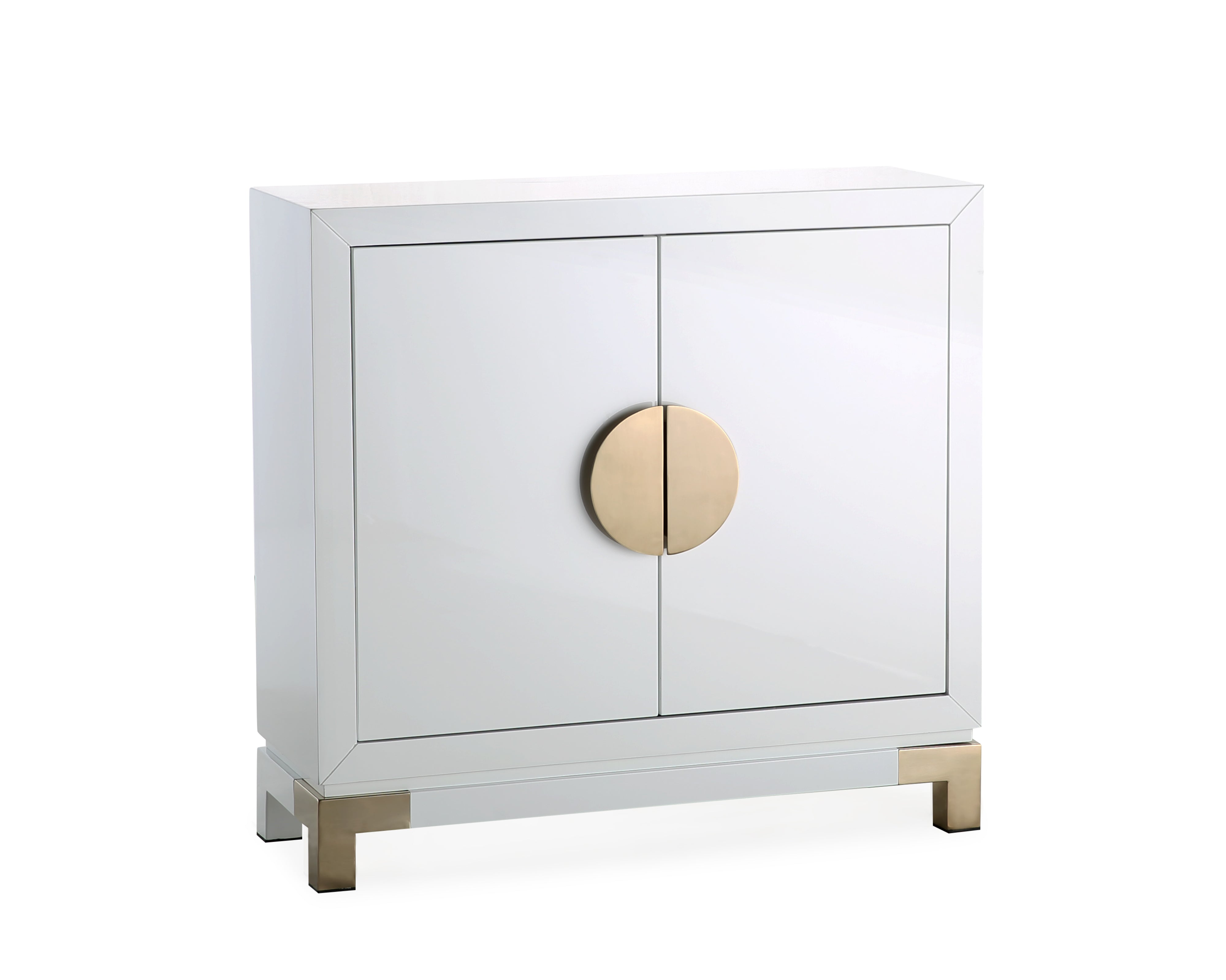 Otium Sideboard - White High Gloss/Polished Gold