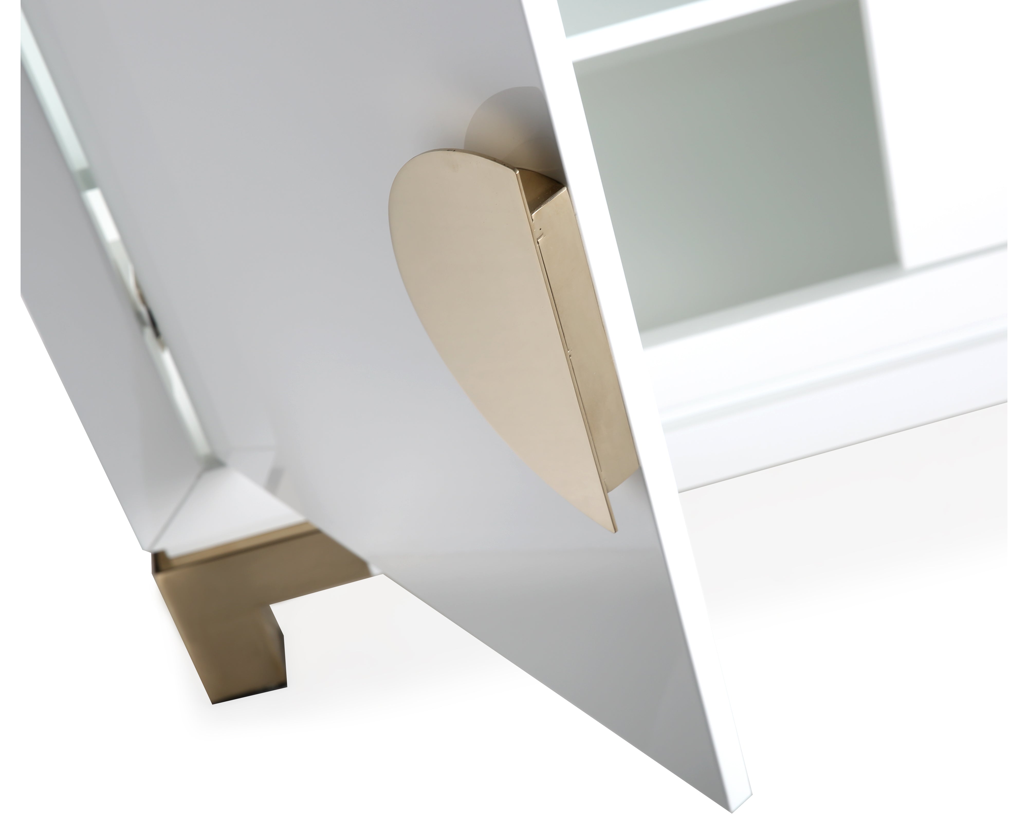 Otium Sideboard - White High Gloss/Polished Gold