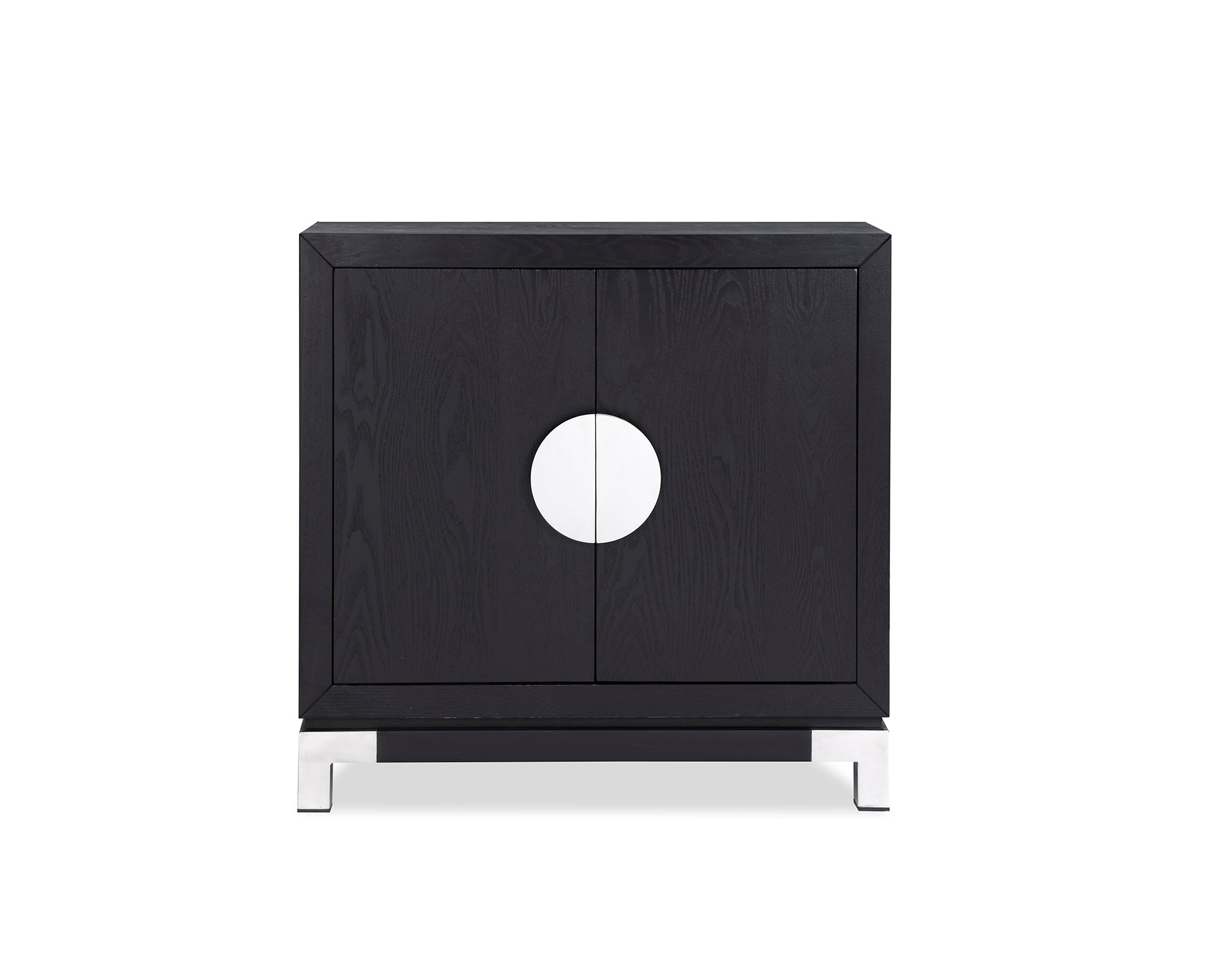 Otium Sideboard - Black Ash Veneer/Polished Stainless Steel
