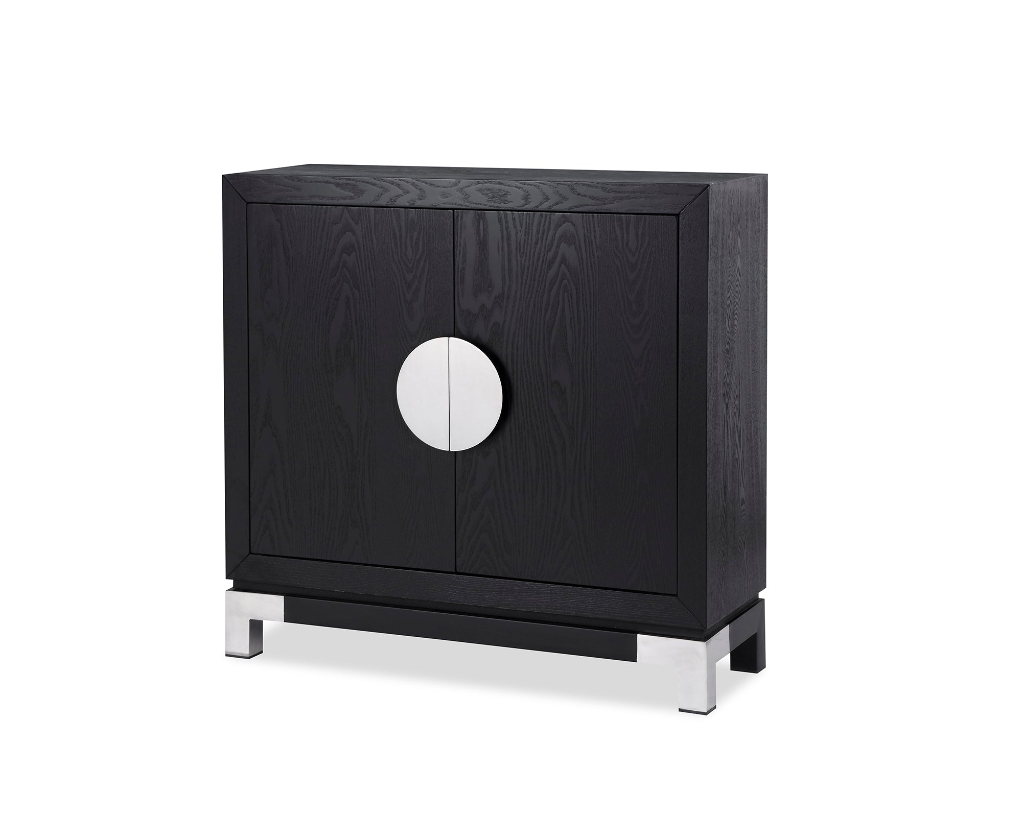 Otium Sideboard - Black Ash Veneer/Polished Stainless Steel