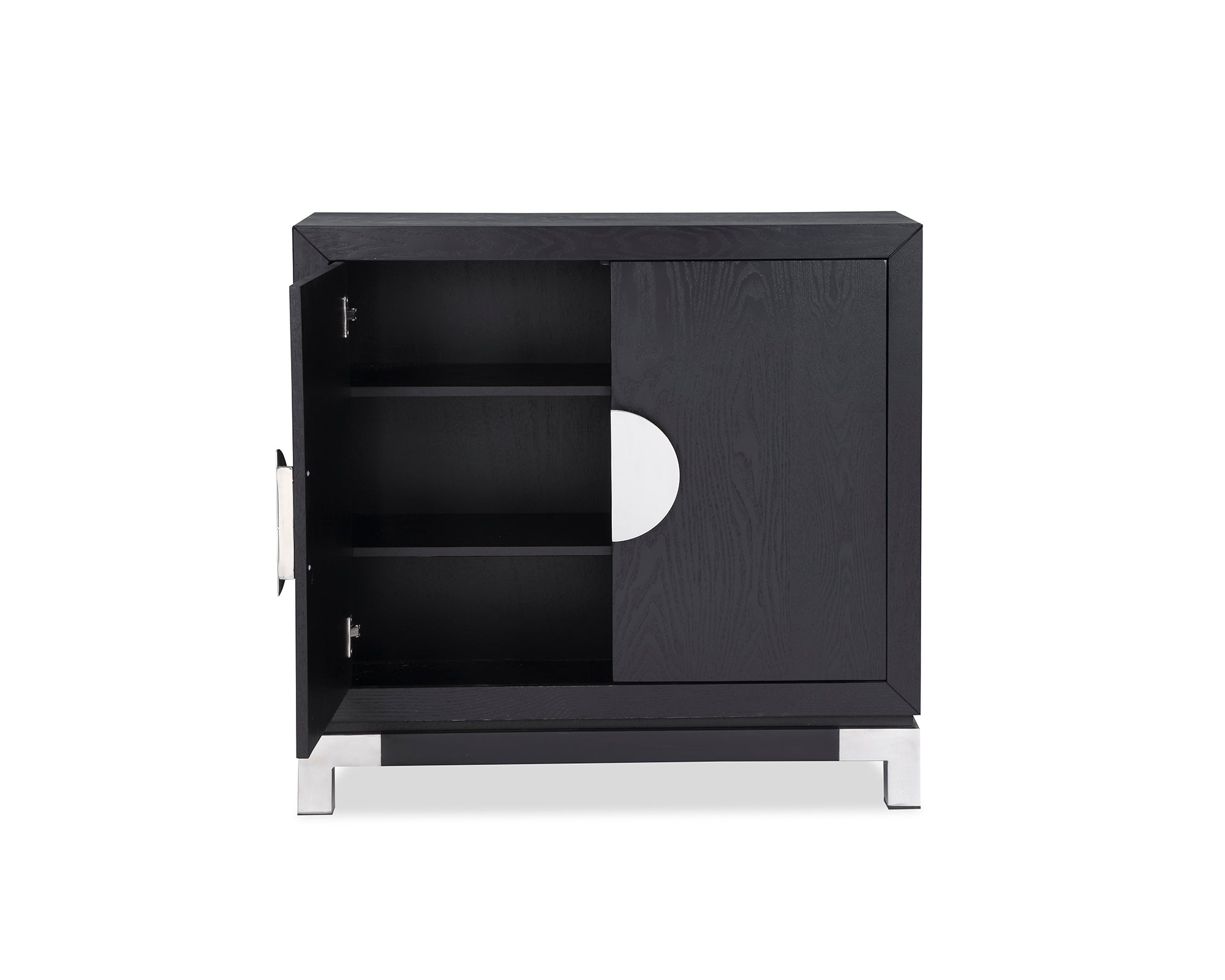 Otium Sideboard - Black Ash Veneer/Polished Stainless Steel