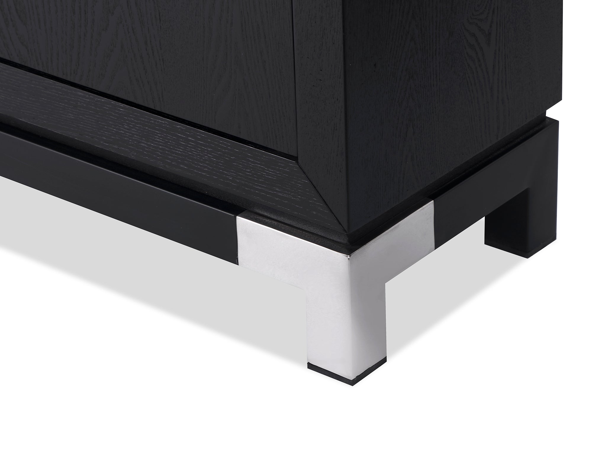Otium Sideboard - Black Ash Veneer/Polished Stainless Steel