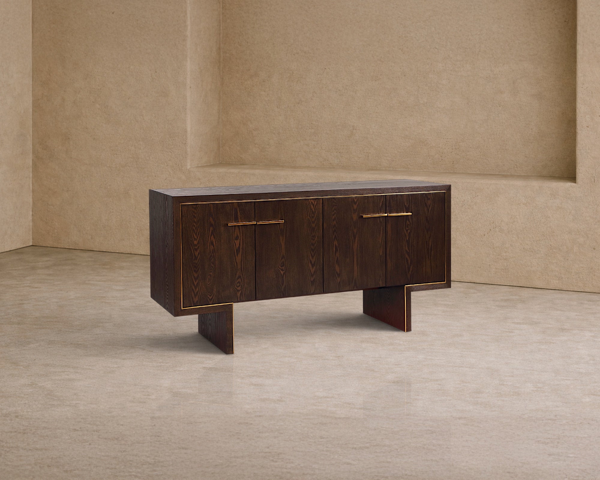 Tigur Sideboard - Dark Brown/Polished Brass