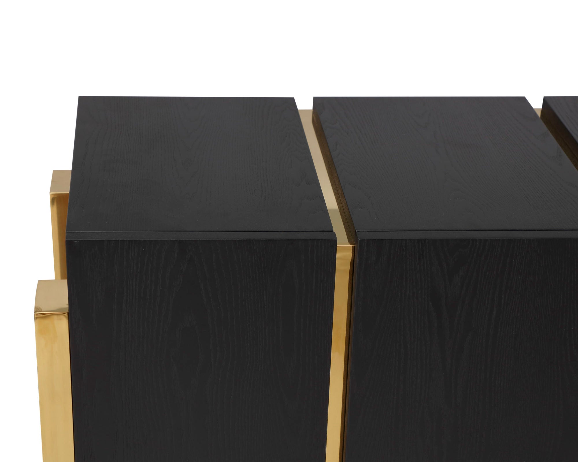 Enigma Sideboard - Black Ash Veneer/Polished Brass
