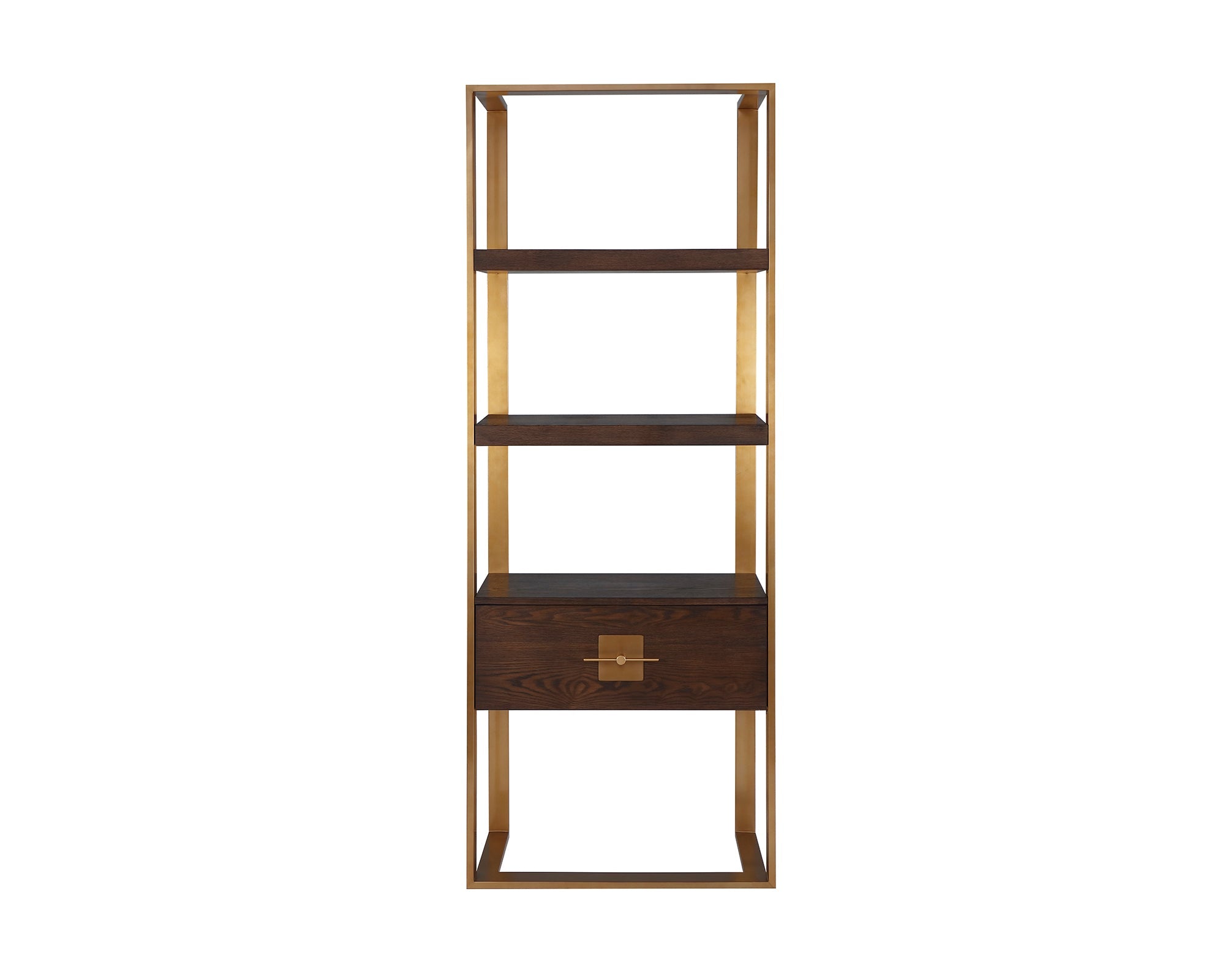 Ophir Shelving - Dark Brown Ash/Dark Brass