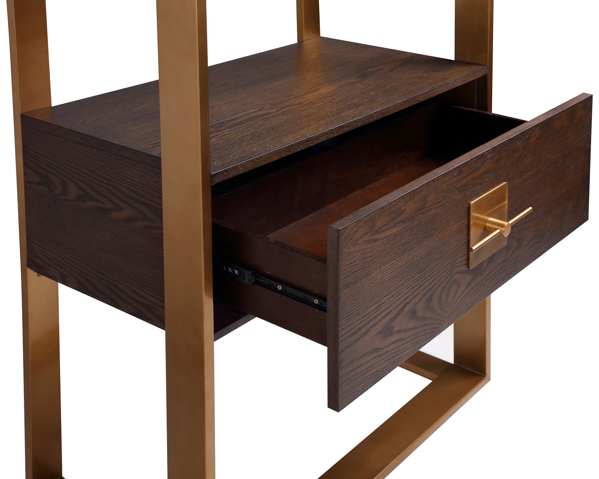 Ophir Shelving - Dark Brown Ash/Dark Brass