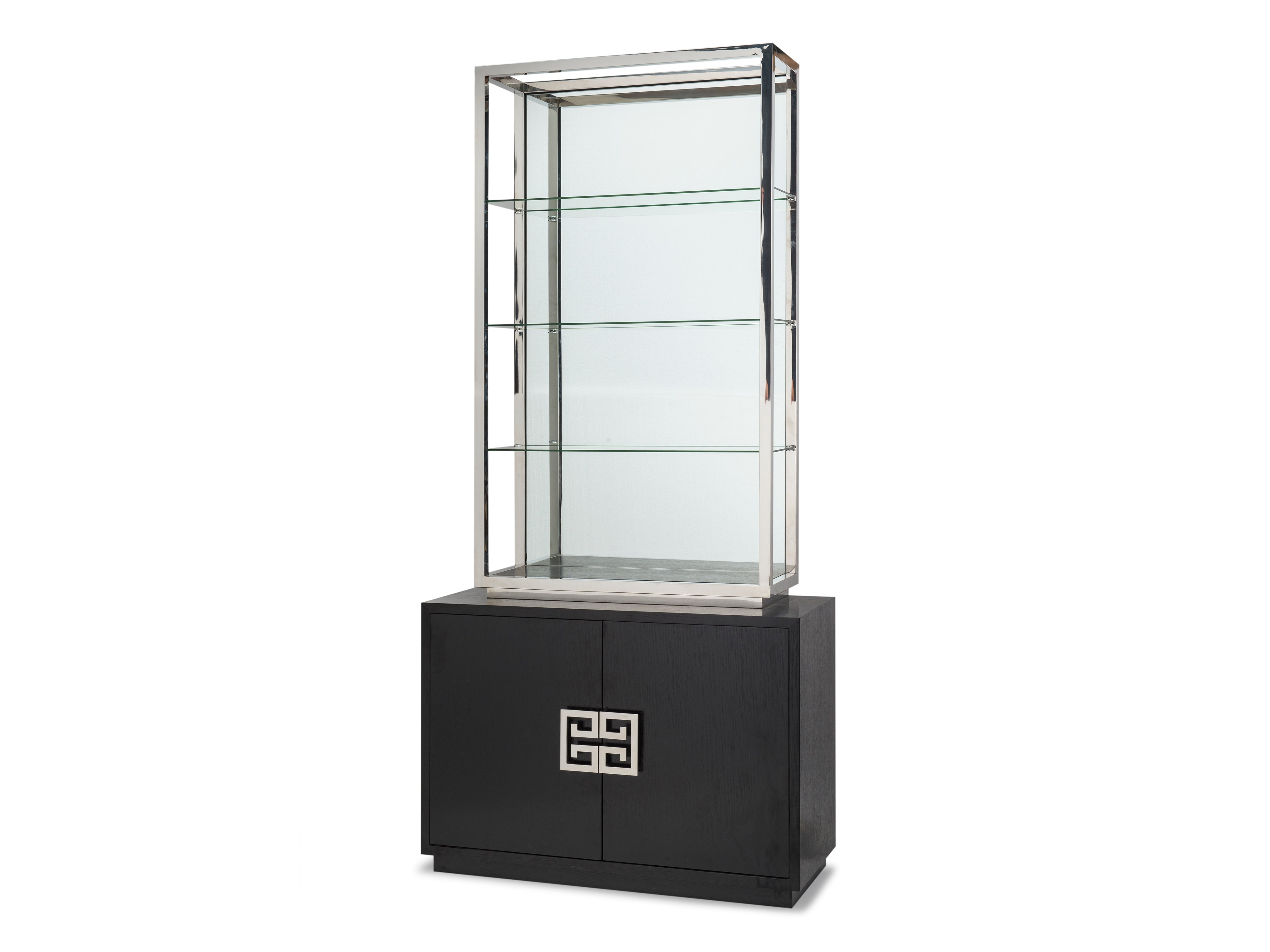 Nobbu Shelving - Black Ash & Stainless Steel