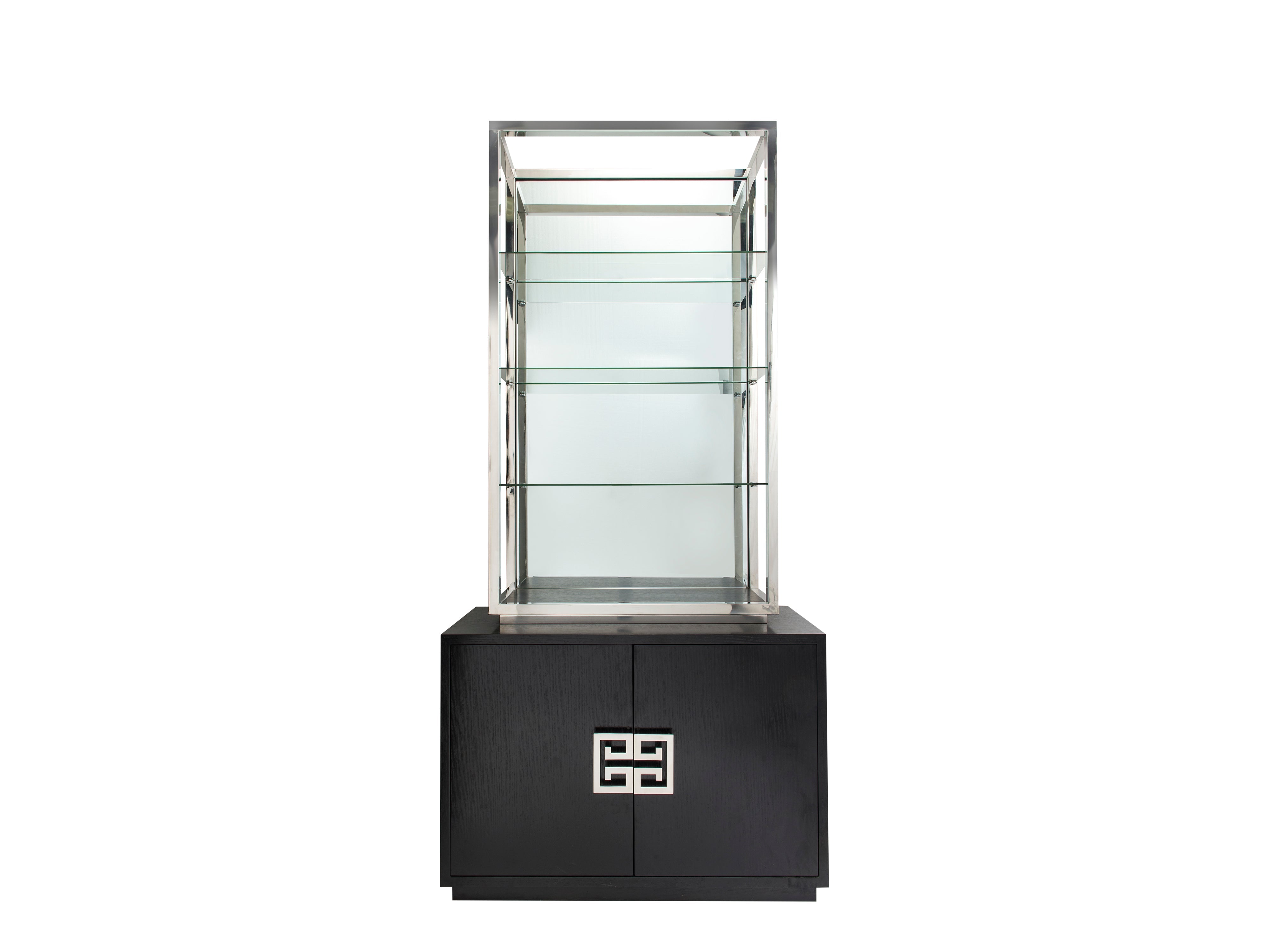 Nobbu Shelving - Black Ash & Stainless Steel