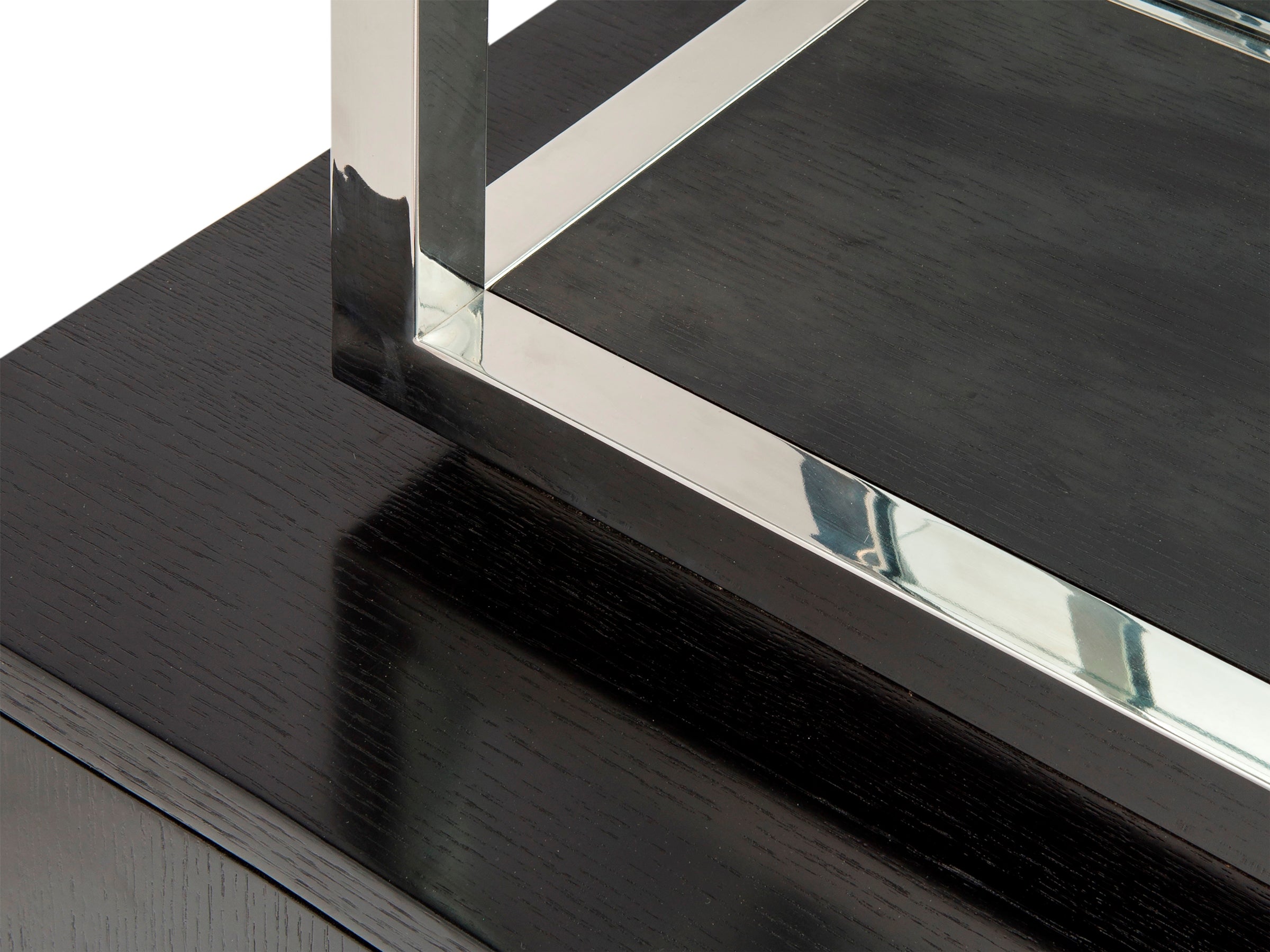 Nobbu Shelving - Black Ash & Stainless Steel