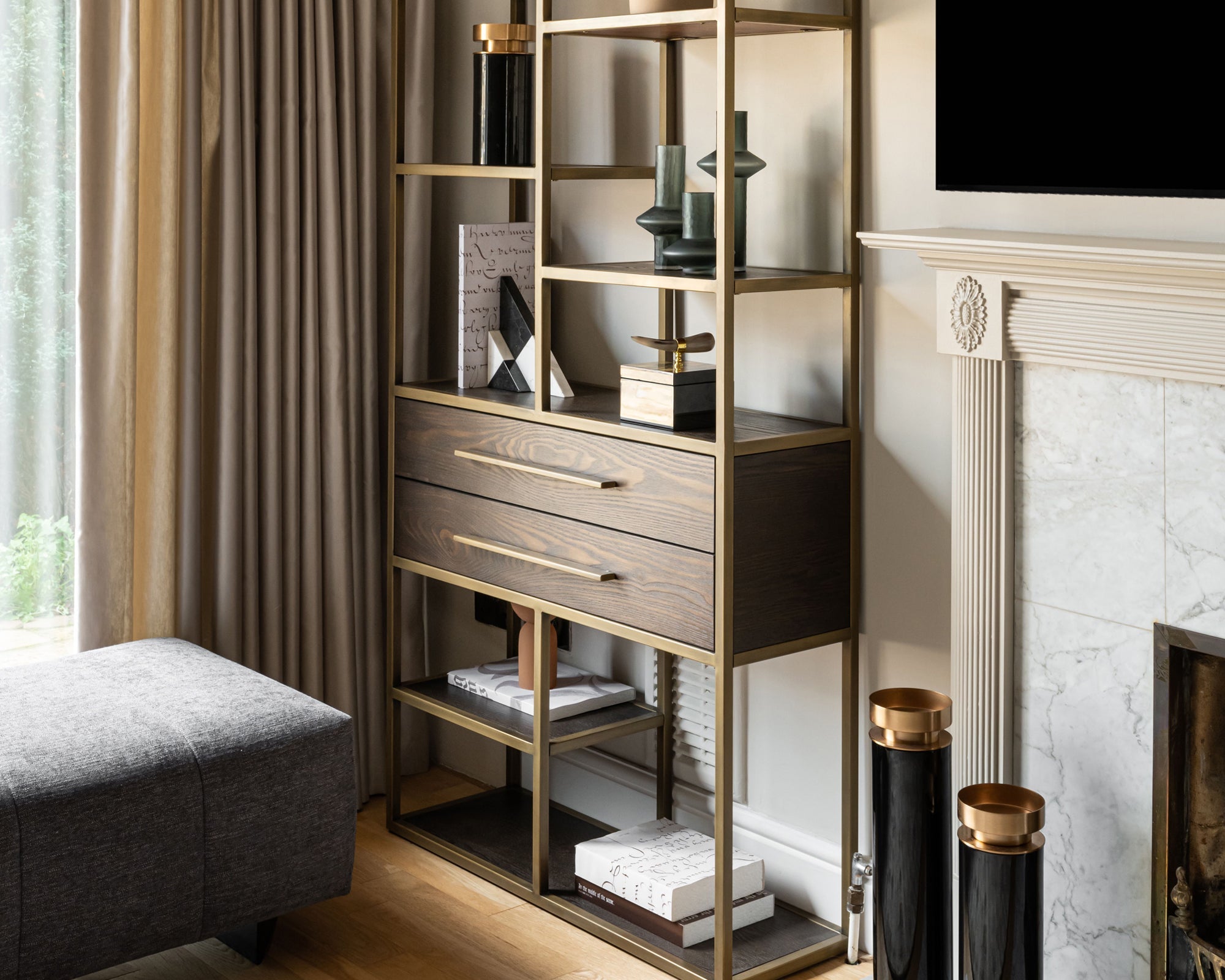 Mervyn Shelving - Dark Brown Ash Veneer